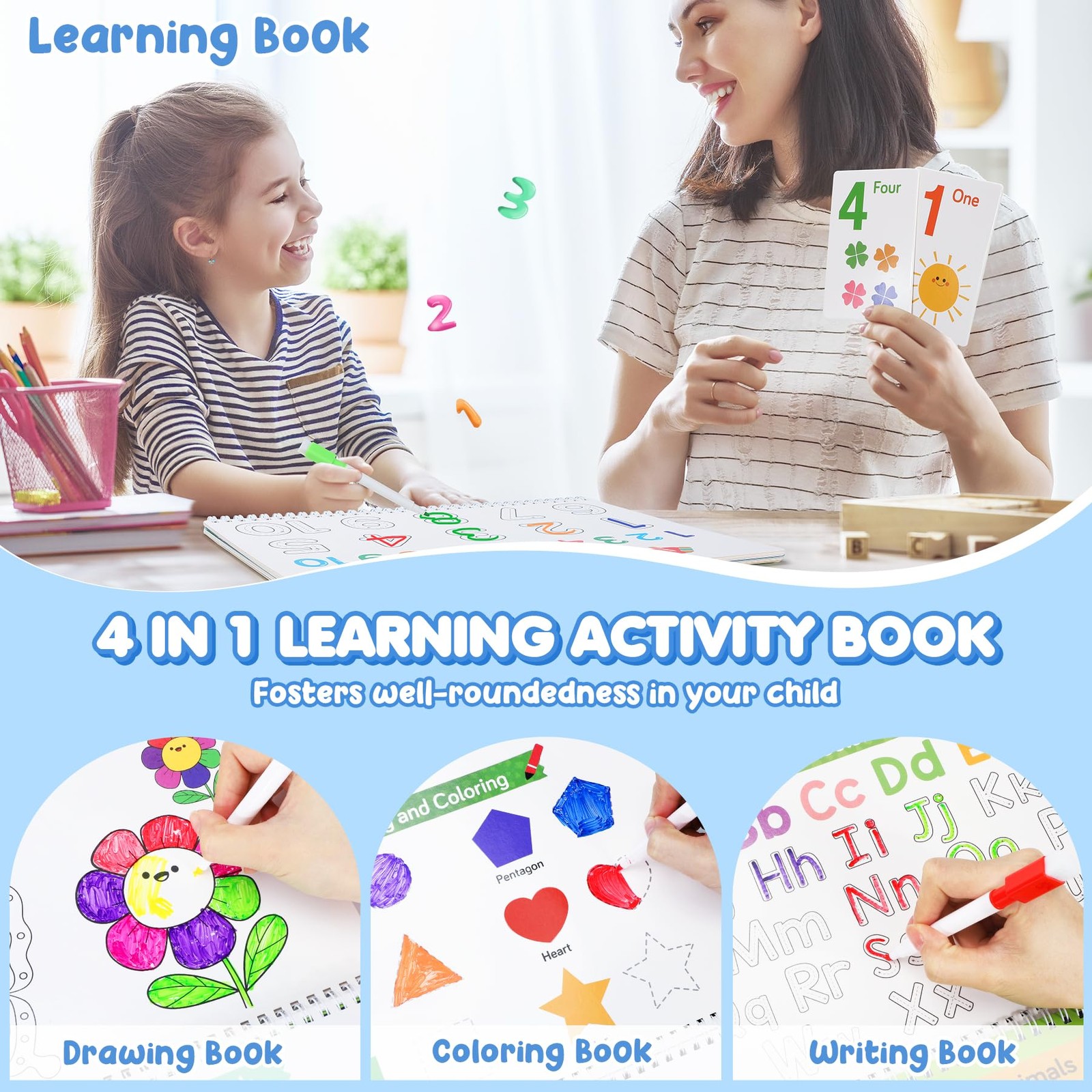 Busy Book for Toddlers 3-5, Preschool Learning Large-36 Themes, Multicolored