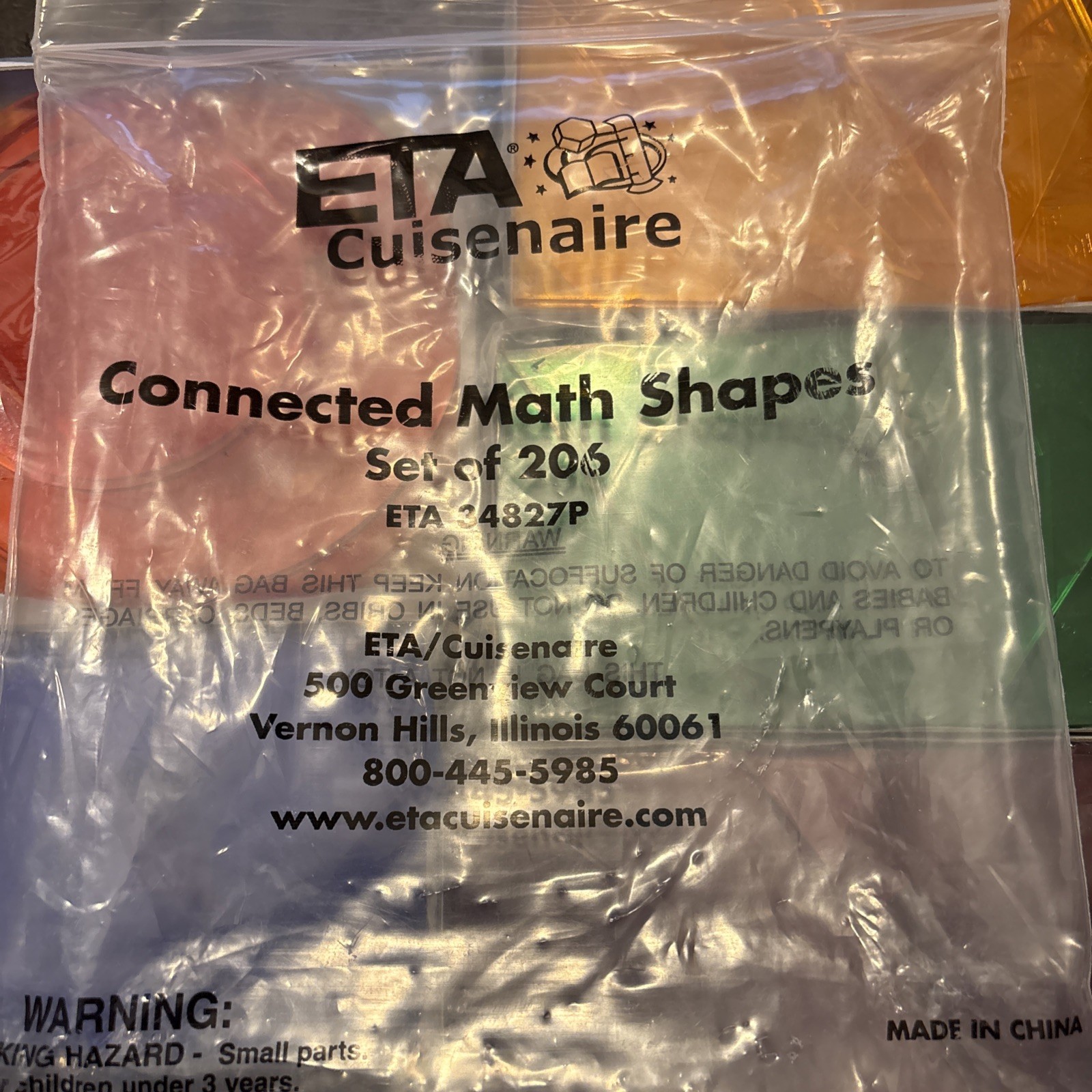 Cruisenaire Connected Math Shapes Set, 206 Plastic Colored manipulative Geometry
