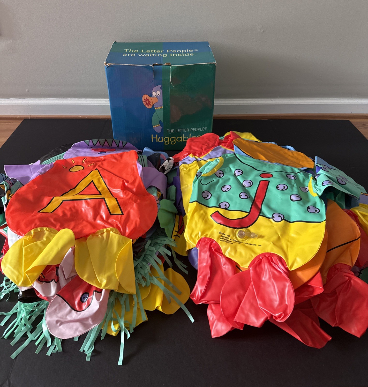 VTG The Letter People Inflatable Huggables Abrams W Box 99% Complete Missing C