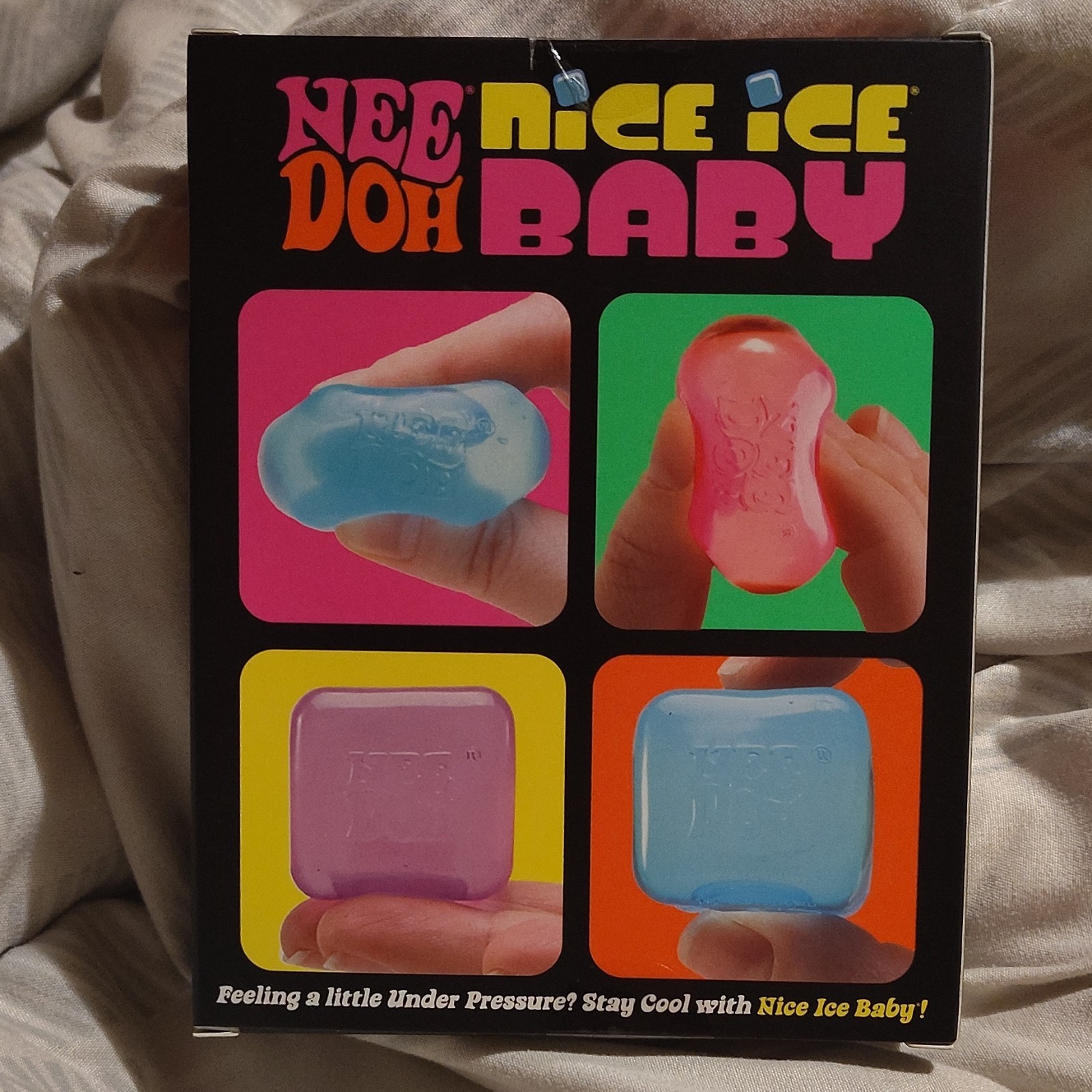 Nice Ice Baby Nee Doh Super Solid Squish Squeeze Toy Set 4 Pack Blue Purple Pink