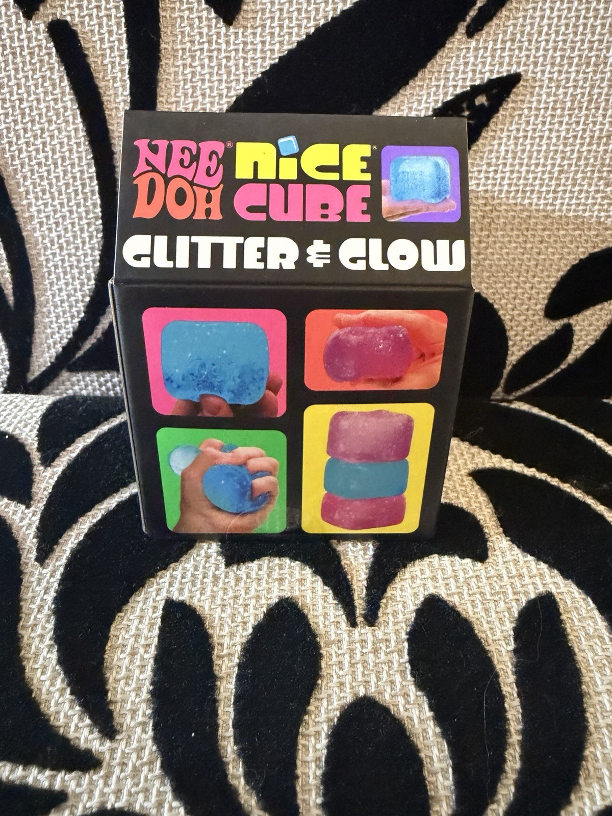 💙Authentic Schylling NeeDoh Blue Nice Cube Glitter and Glow