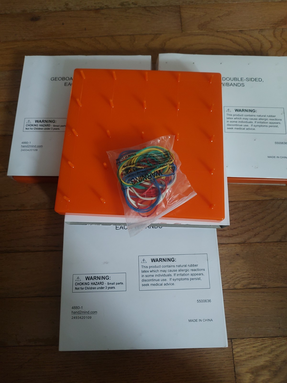 4 Geoboards 7 x 7 Double sided Boards With Bands Home School Math 4880-1