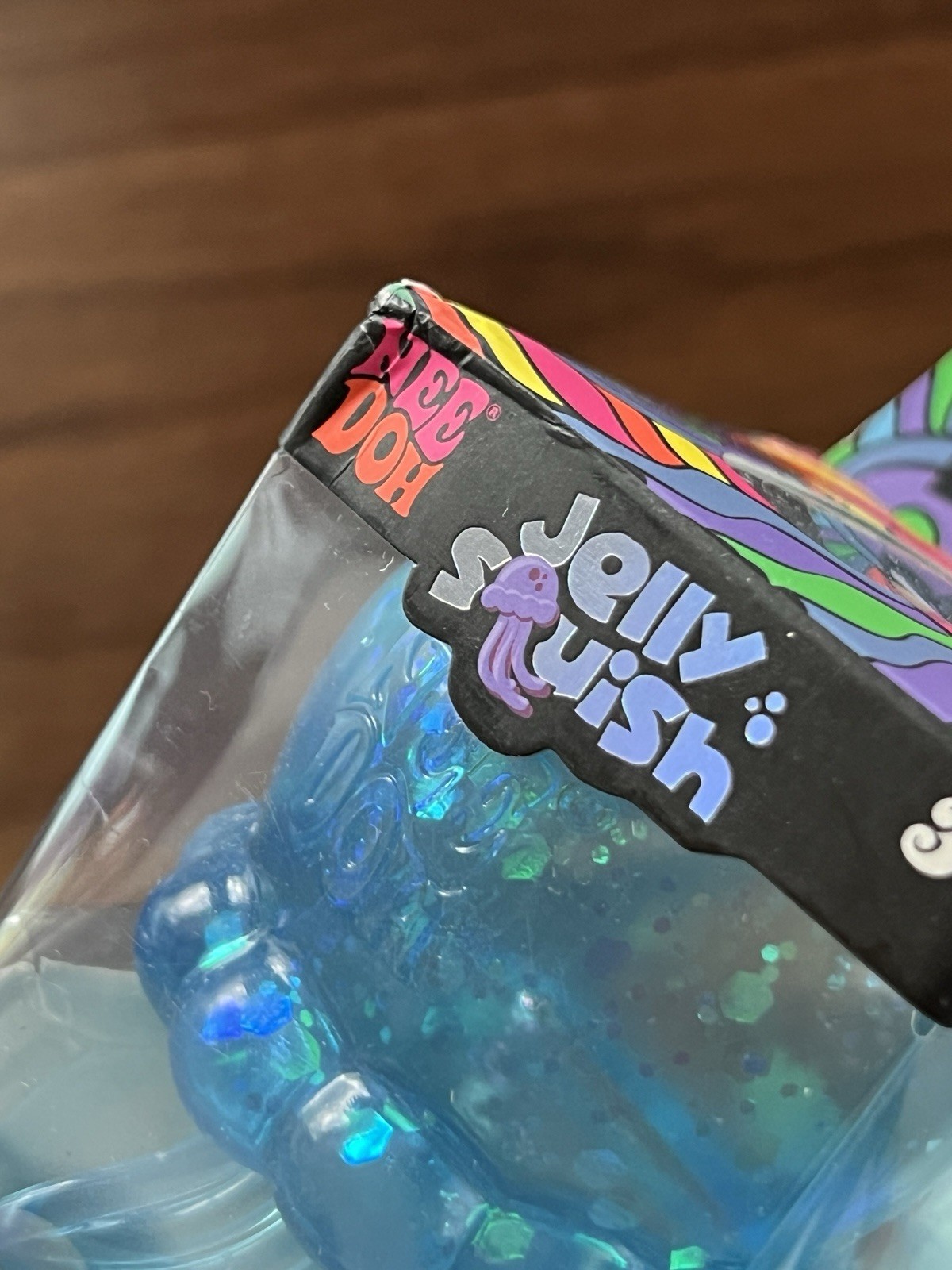 NeeDoh Blue JELLY SQUISH Sparkle Jellyfish Squishy Nee Doh 100% Authentic