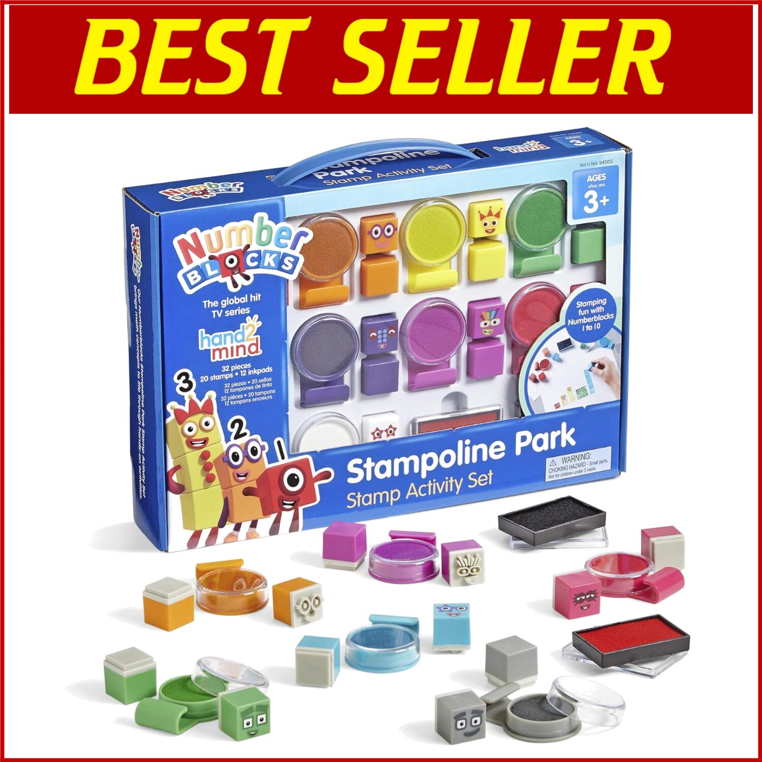 Licensed Numberblocks Stampoline Park Set – Fun Toddler Learning with 20 Stampst