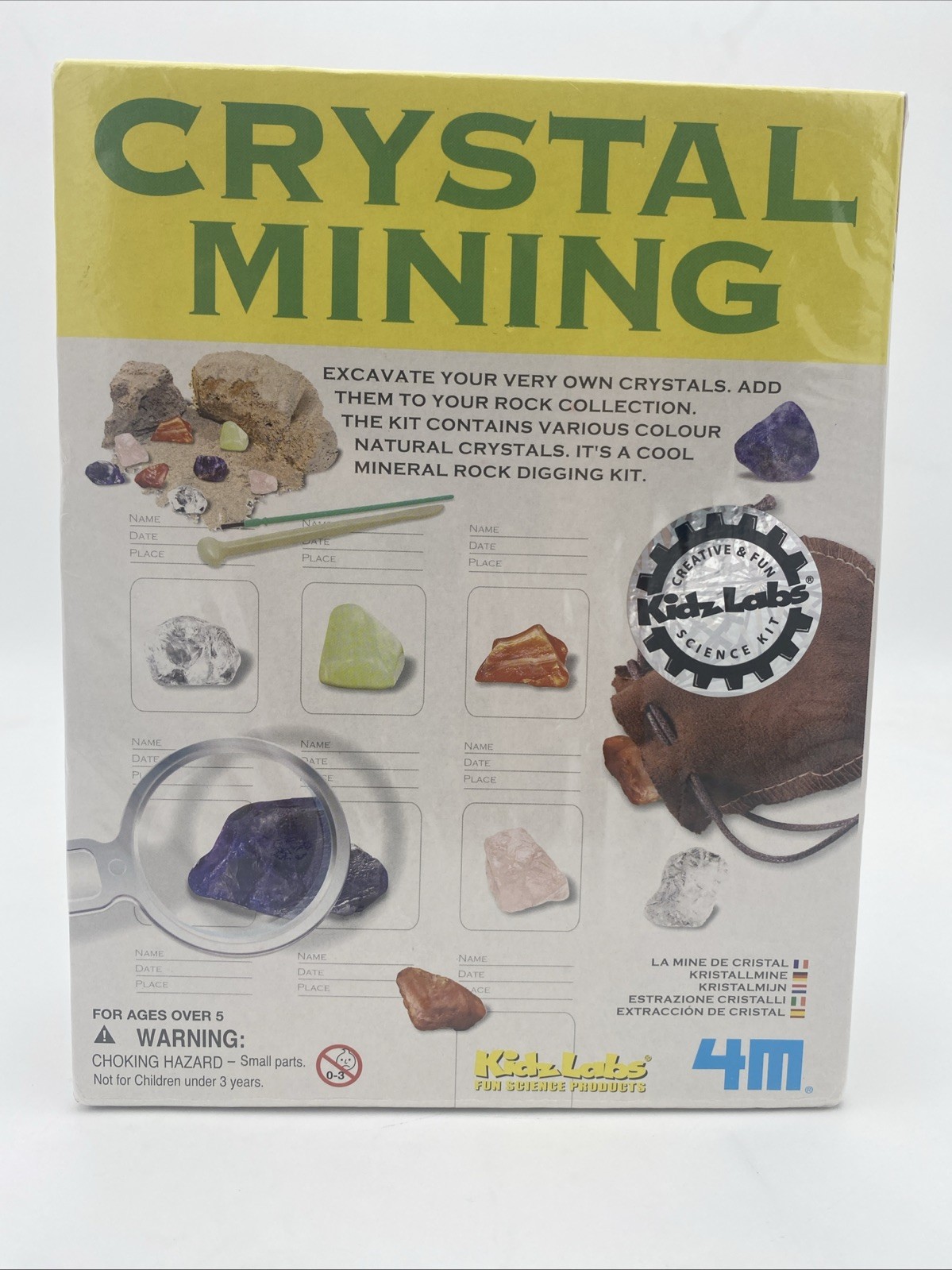4M Kidzlabs Crystal Mining Kit – DIY Geology Science Dig Excavate ~New Sealed