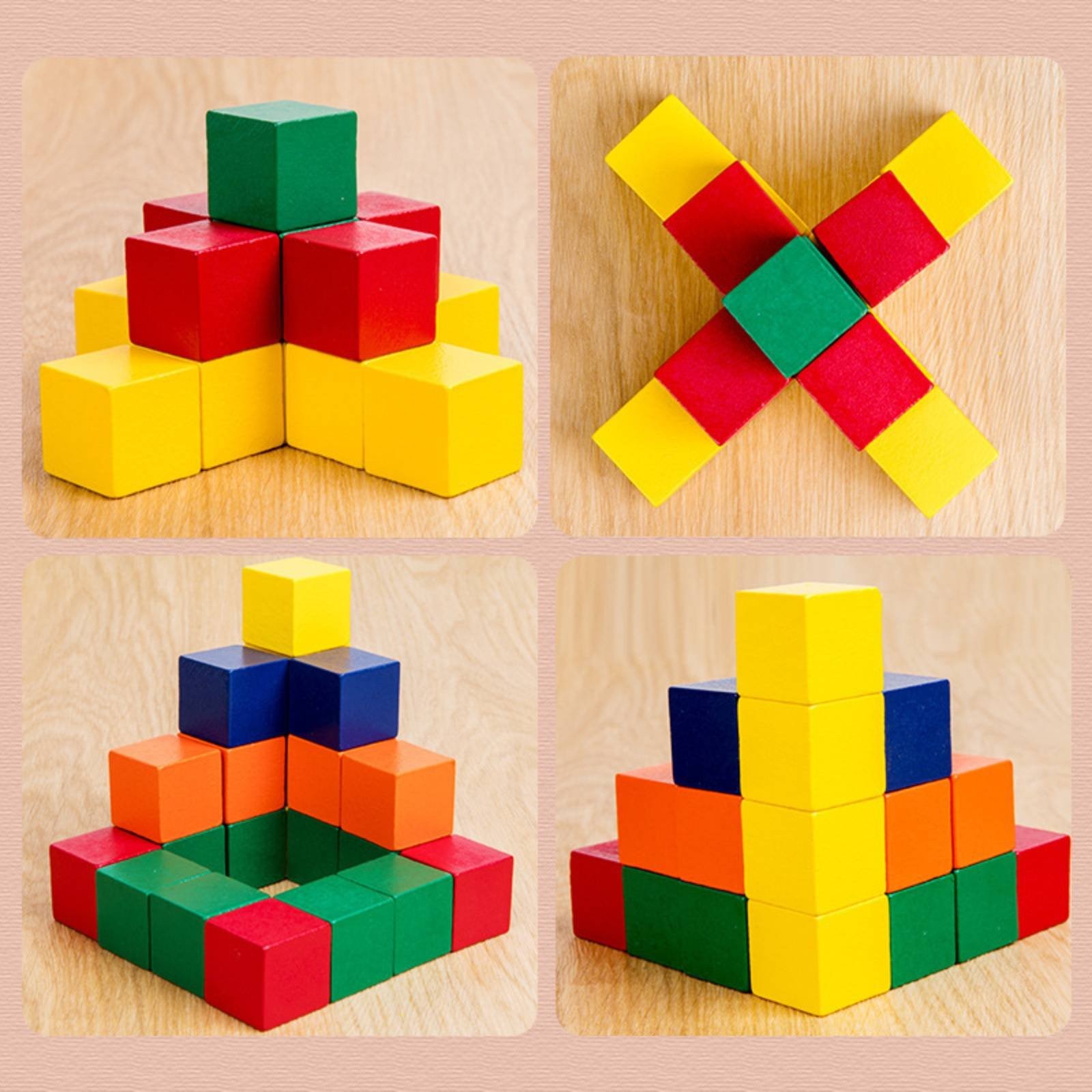 Geometric Game Blocks Early Learning Colorful Brick Game Fine Movement Skills