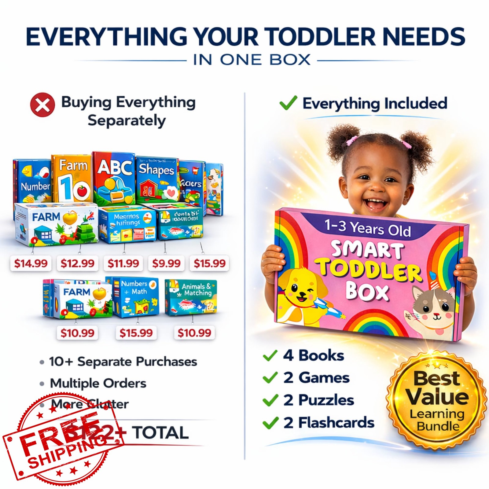 TOYVENTIVE Smart Box Pink Flash Cards Puzzles