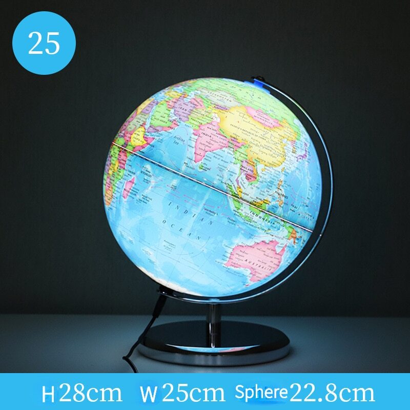 World Globe English Version World Map Globe with LED Light Geography