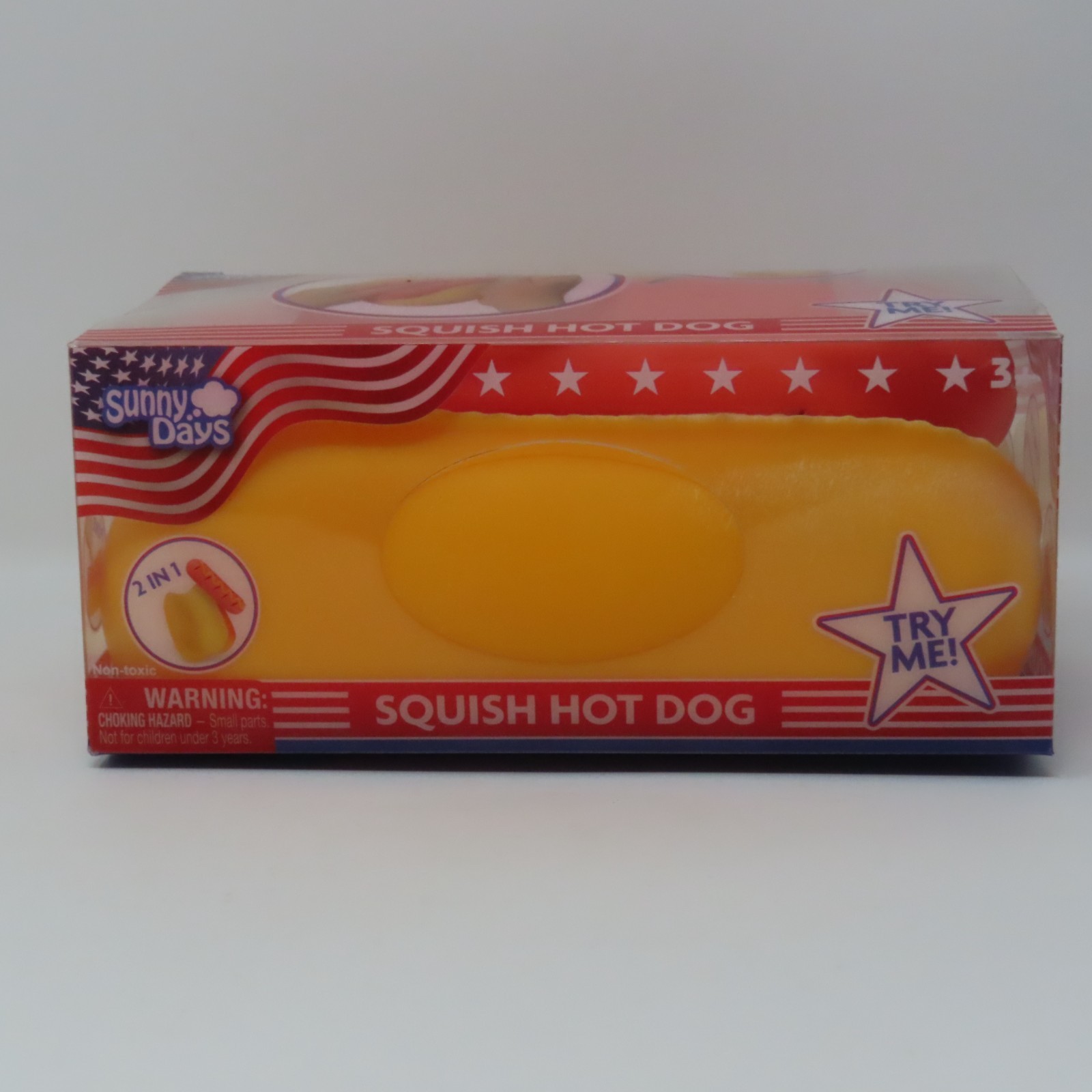 Sunny Days Squish Hot Dog 2-in-1 Squishy Sensory Toy Viral Squeeze NIP