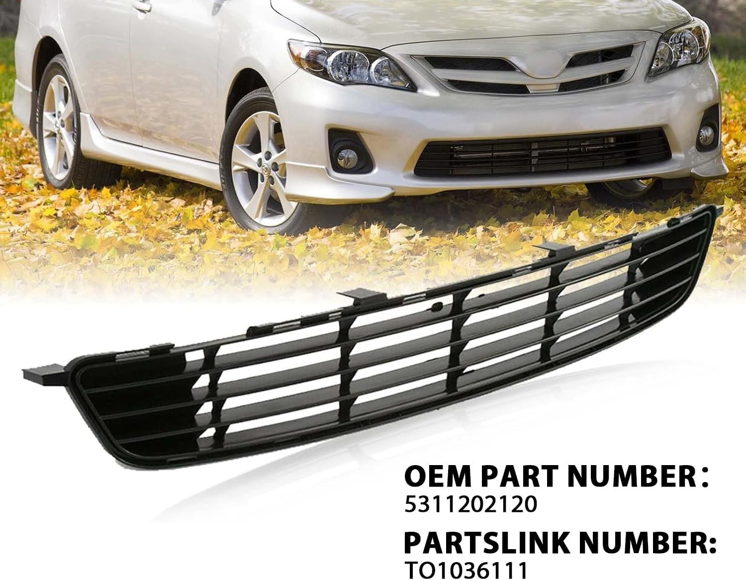 Front Bumper Mesh Air Intake Grille For 2009-2010 Toyota Corolla Black