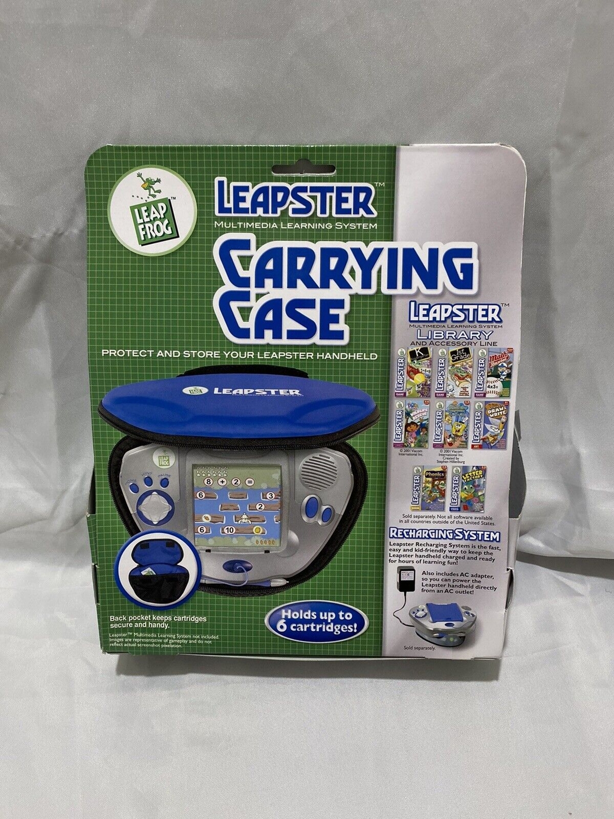 Leap Frog Leapster Carrying Case Boys Blue Ages 4 to 8 Zip Enclosure