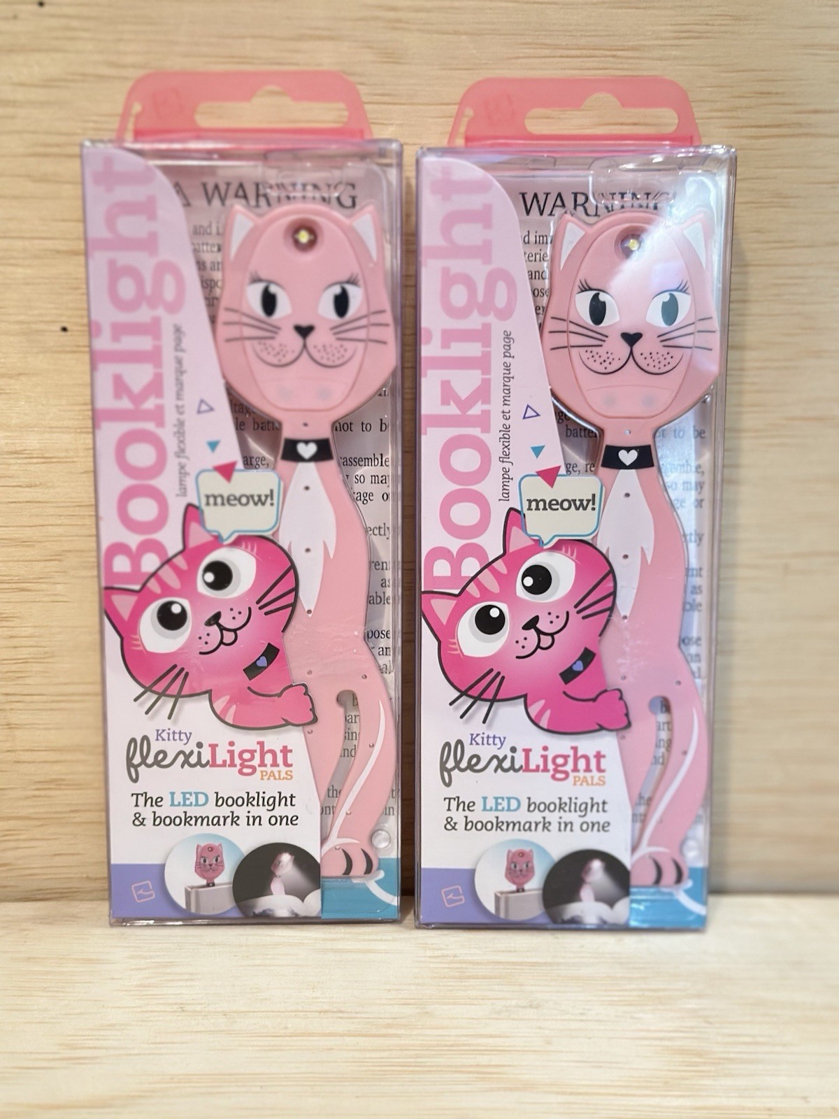 Lot 2-Flexilight Kitty Pal LED 2 in 1 Reading Book Light/Bookmark