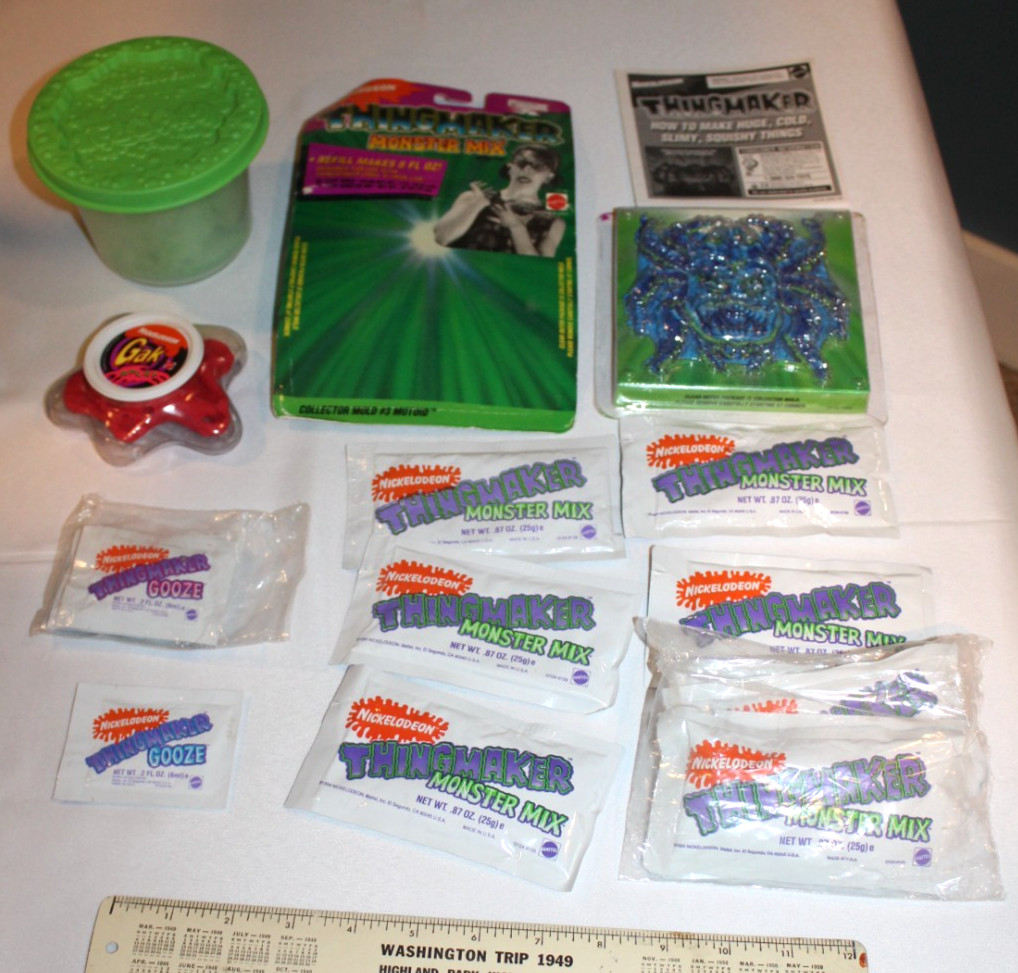 1990s Nickelodeon Thingmaker Monster Mix Mold packets Gooze Gak Splat & Floam