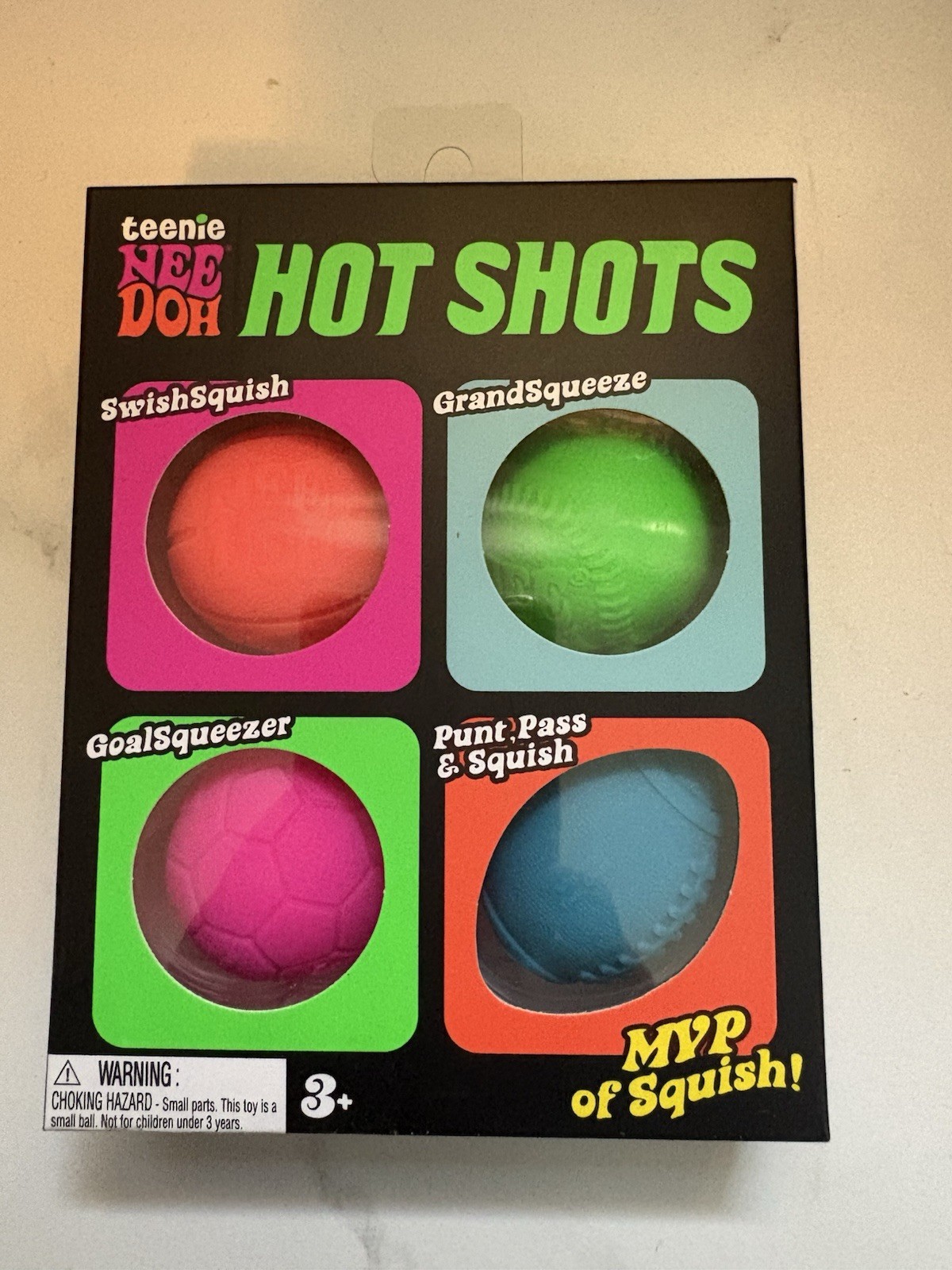 teenie nee doh NeeDoh Hot Shots Tactile Squeeze Toys 4-Pack, Multicolor, 3+