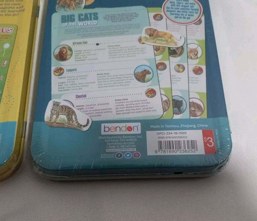 Bendon Word Play & Big Cats Magnetic Learning Activity Lot Of 2 New Unopened