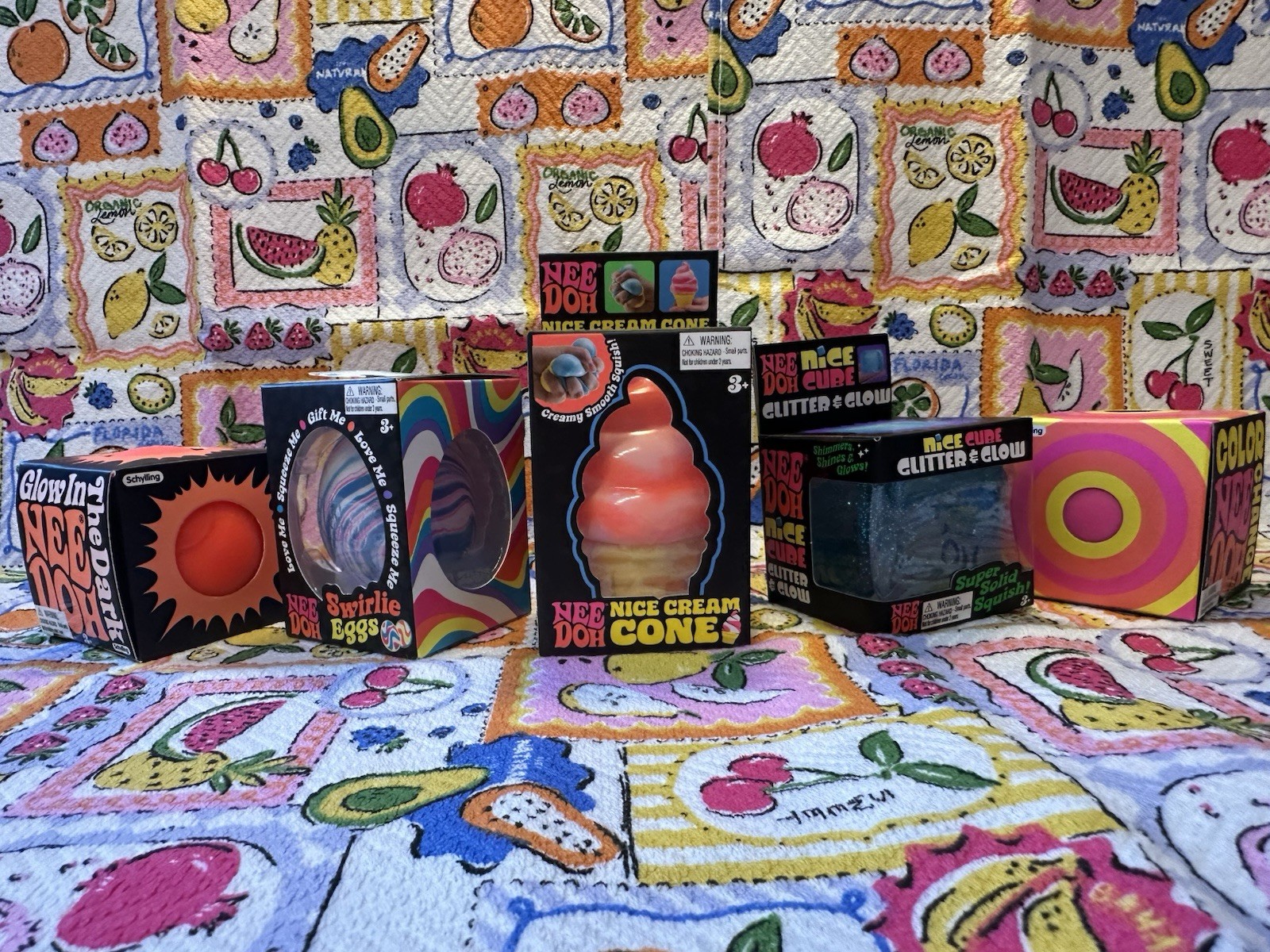 NEW❤️NeeDohs🍊Cream Cone🍦,🦋Glitter Glow🧡Glow Dark🌸Color Change+Swirlie Egg