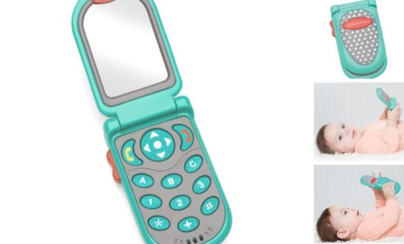 Flip and Peek Fun Phone: Bilingual with 3 English & 3 Teal 1 Count (Pack of 1)