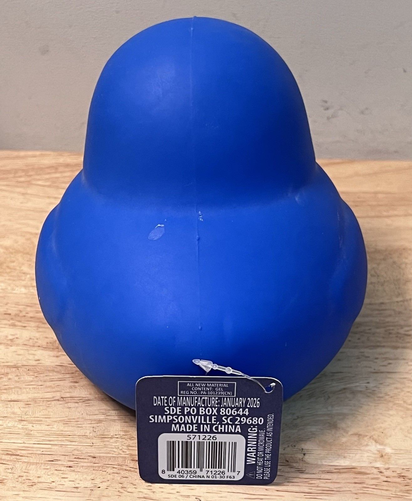 Sunny Days Jumbo Blue Squishy Duck Stress Toy New Sealed