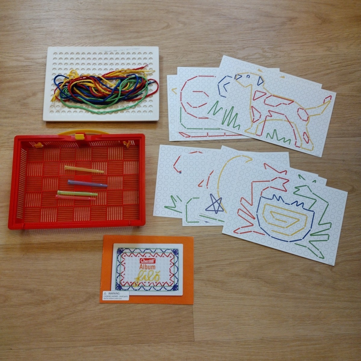 Quercetti Filo String Lacing Art Project Toy Game Made in Italy 2017 Complete