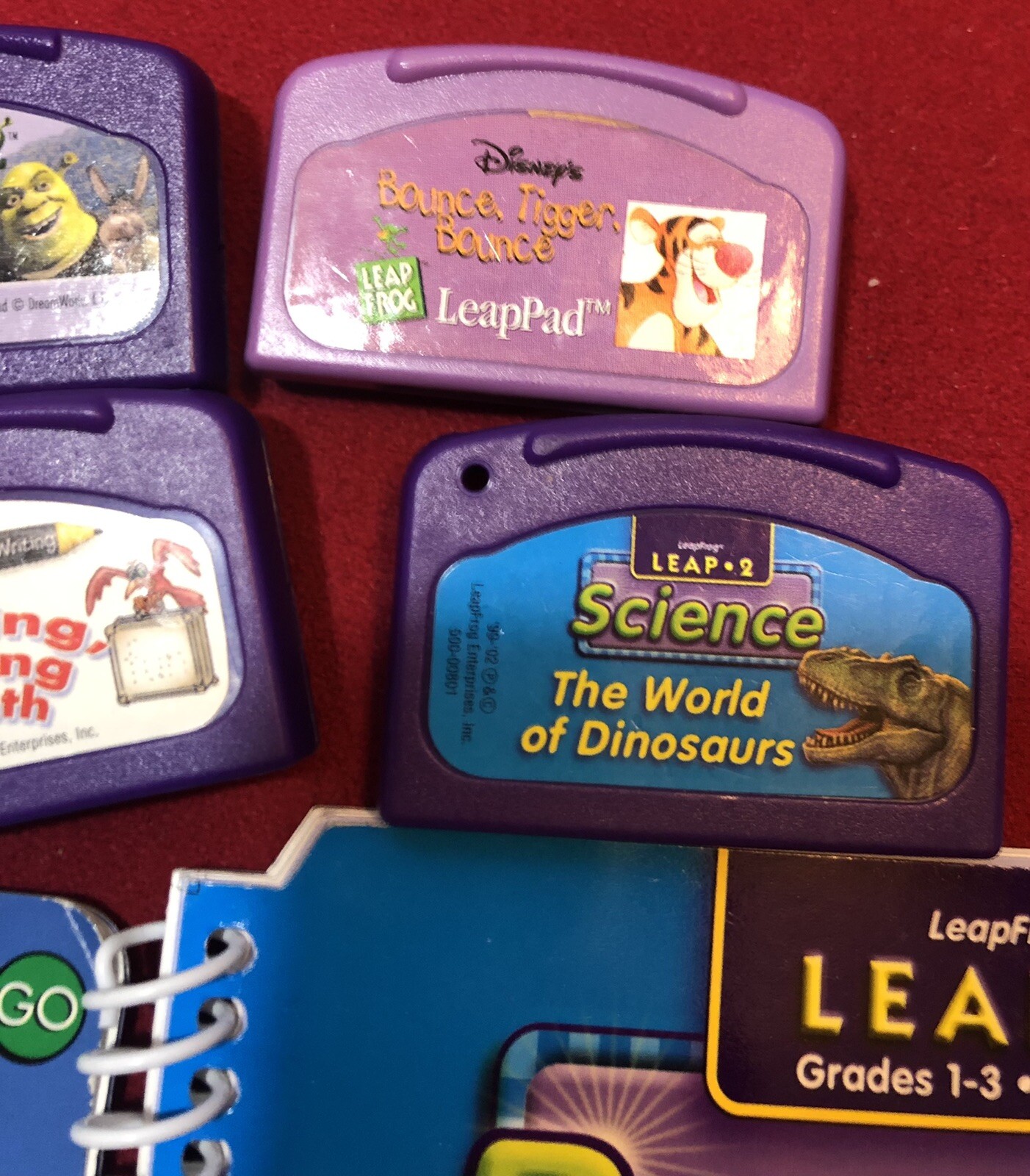 LeapFrog Leap Pad Miscellanous Items- 2 Books, 5 Cartridges. None Matching