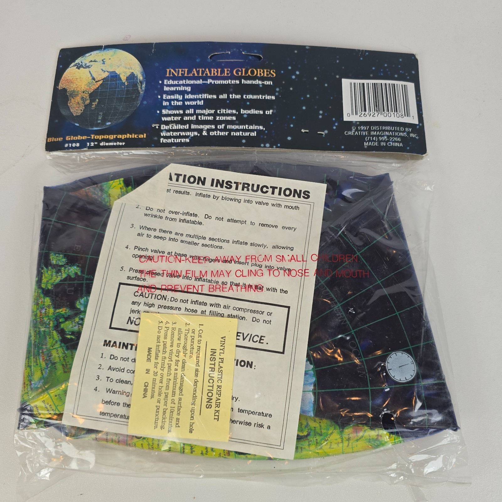NEW Political World Map Inflatable Globe Educational Learning 16″ Ball