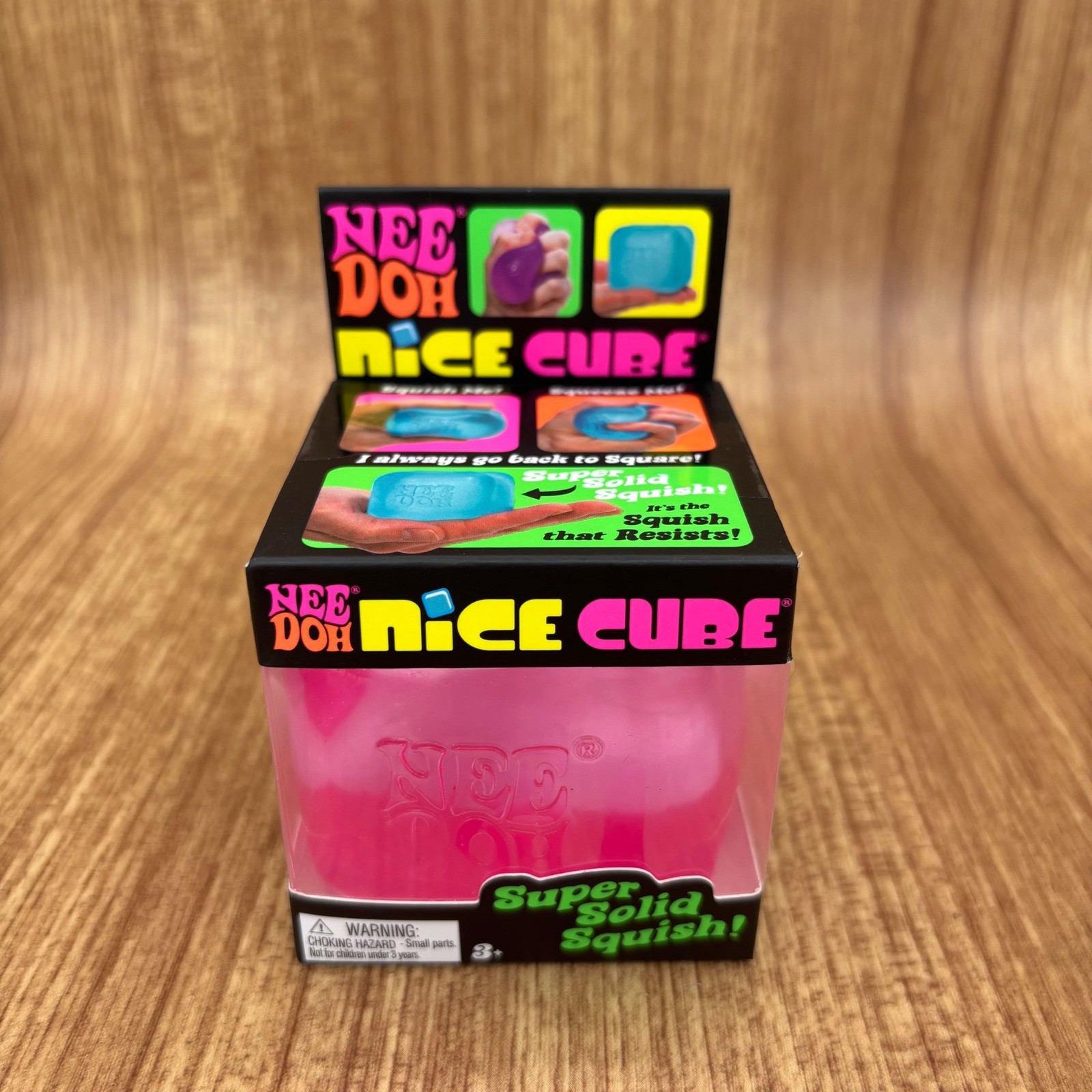 Schylling NeeDoh Nice Cube Unisex OS Pink Super Solid Squish Fidget Toy NEW