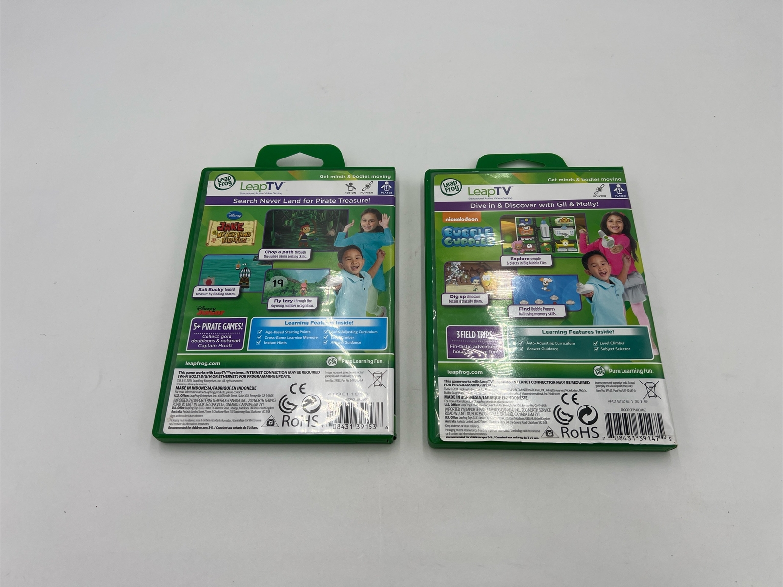 LeapFrog LeapTV Bubble Guppies and Jake Never Land Pirates Lot of 2 Games