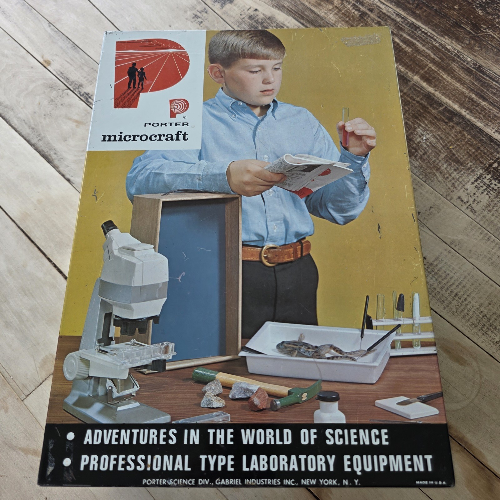 Vintage! 1960’s PORTER “MICROCRAFT” Microscope 600 Zoom Power SCIENCE Box Only