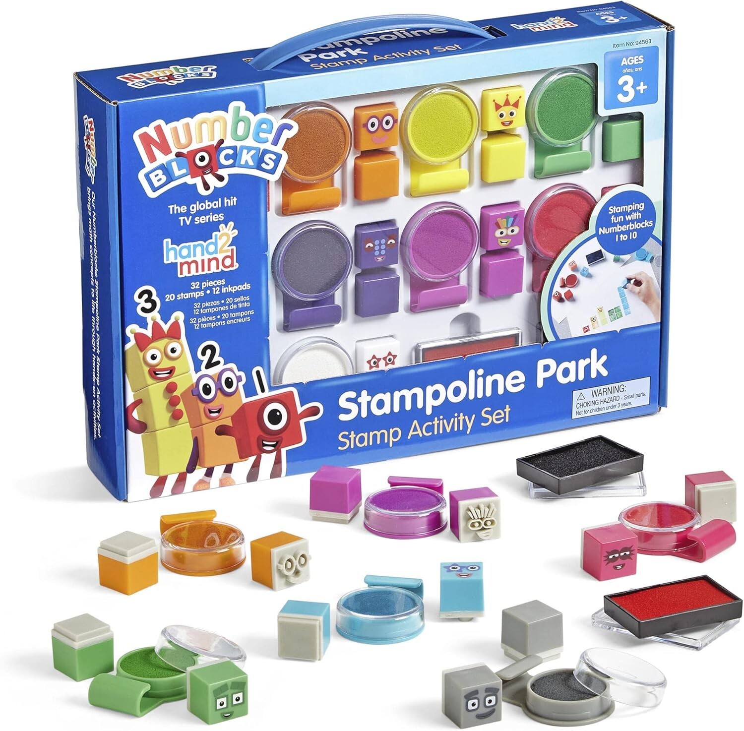 Licensed Numberblocks Stampoline Park Set – Fun Toddler Learning with 20 Stampst