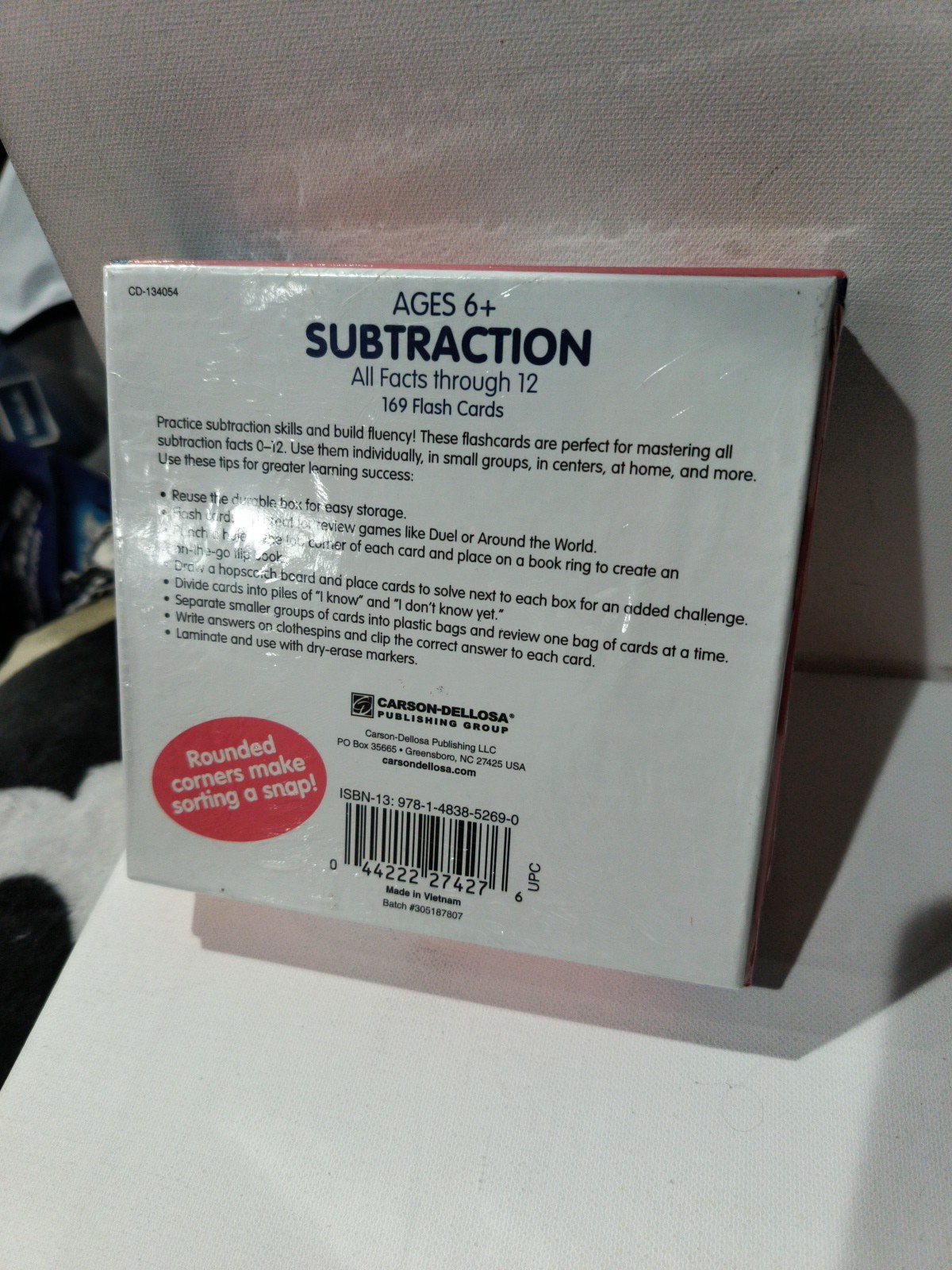 Carson-Dellosa Subtraction All Facts through 12 Flash Cards – Brand New Sealed