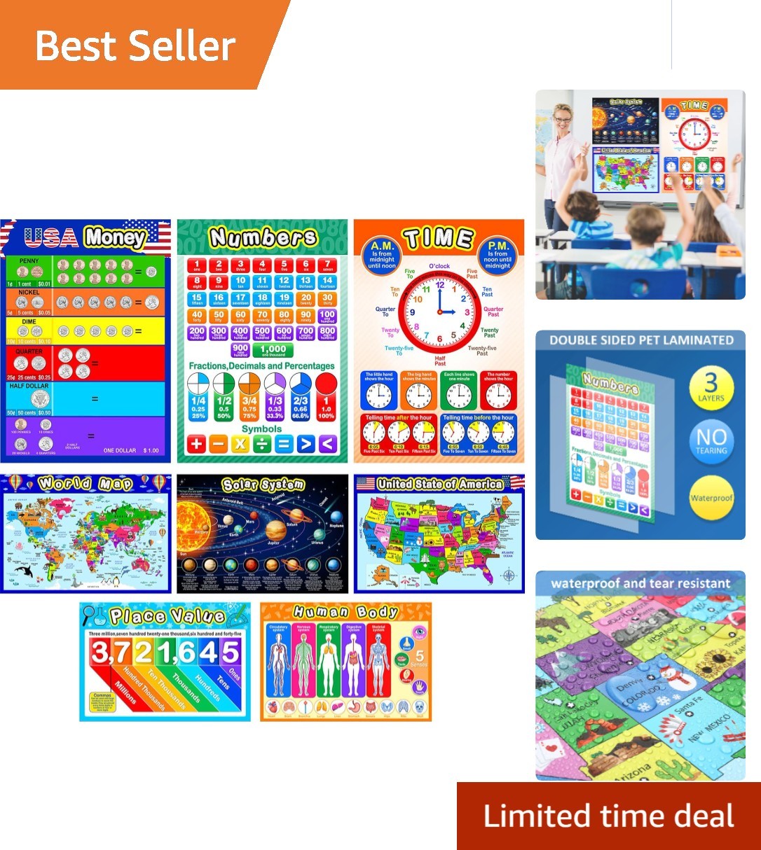 Large 16 x 11 Inch Preschool Educational Posters – Perfect for Homeschool Decor