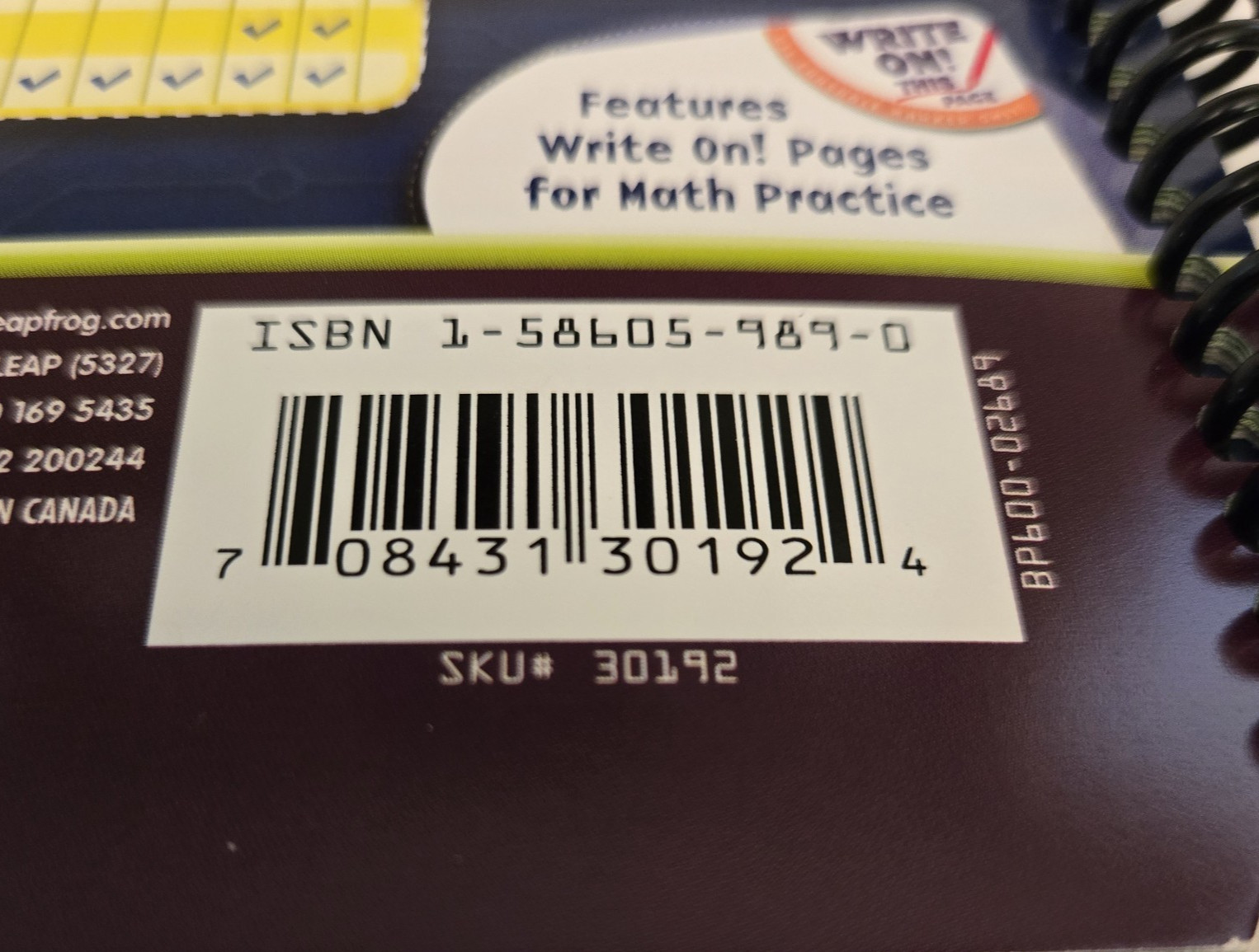 Leap Frog Quantum Pad 4th Grade Math Book, Cartridge Erasable Marker 9yrs+