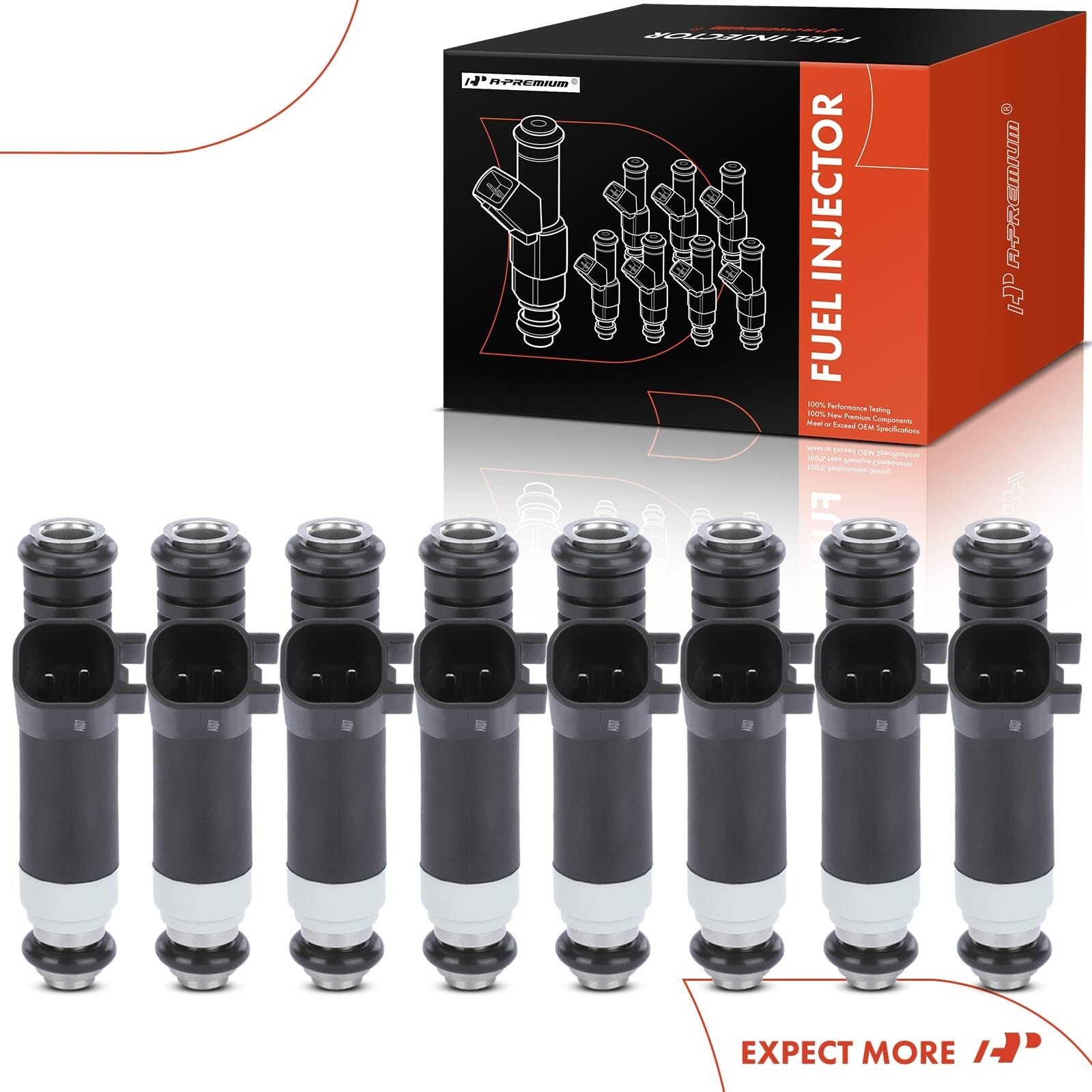 A-Premium Set of 8 Fuel Injectors Compatible with Ford F-150/E-150 2004-2008,…