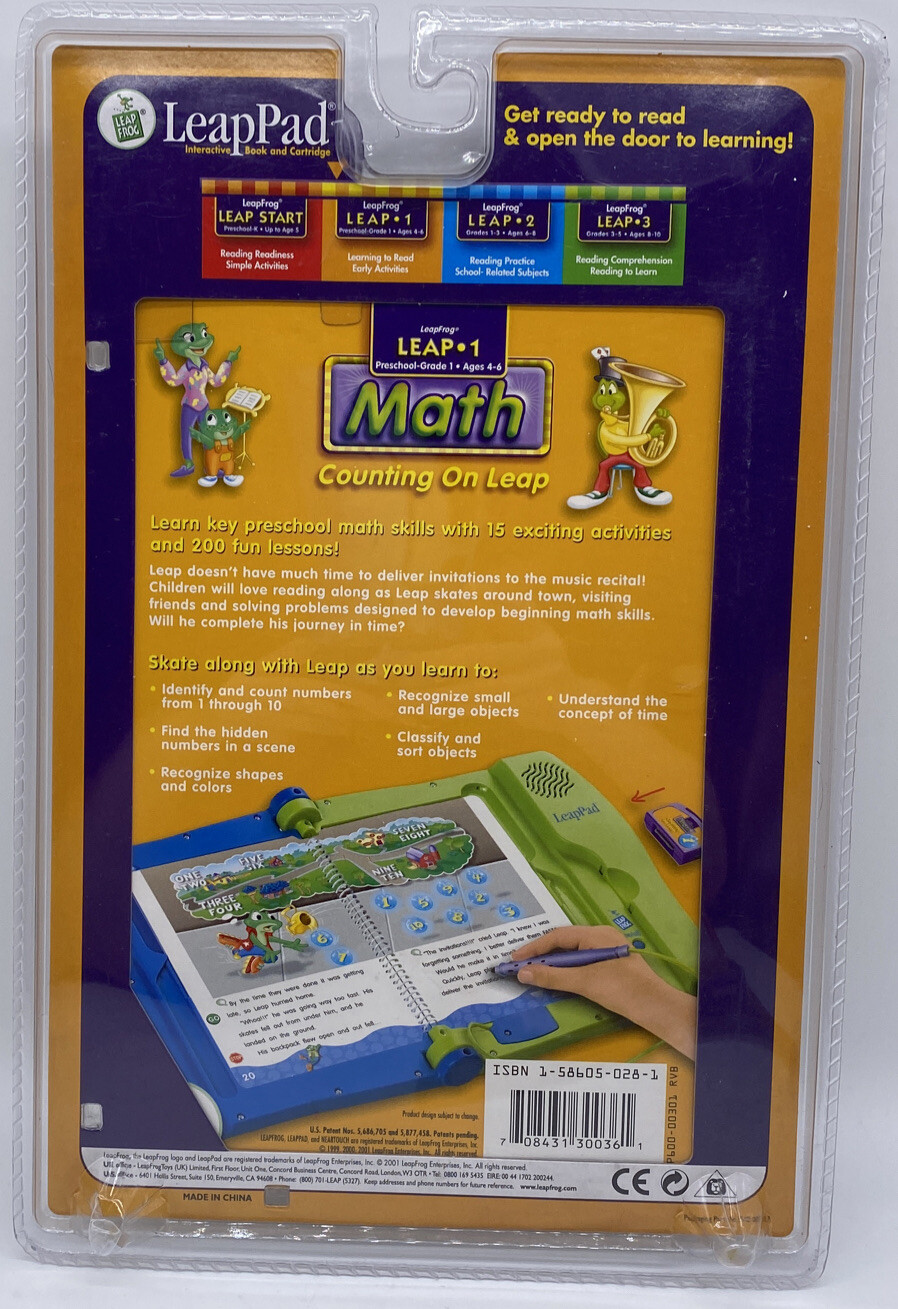 2 First Grade LEAPFROG LeapPad Cartridges Counting on Leap 1 Math & Pooh Reading