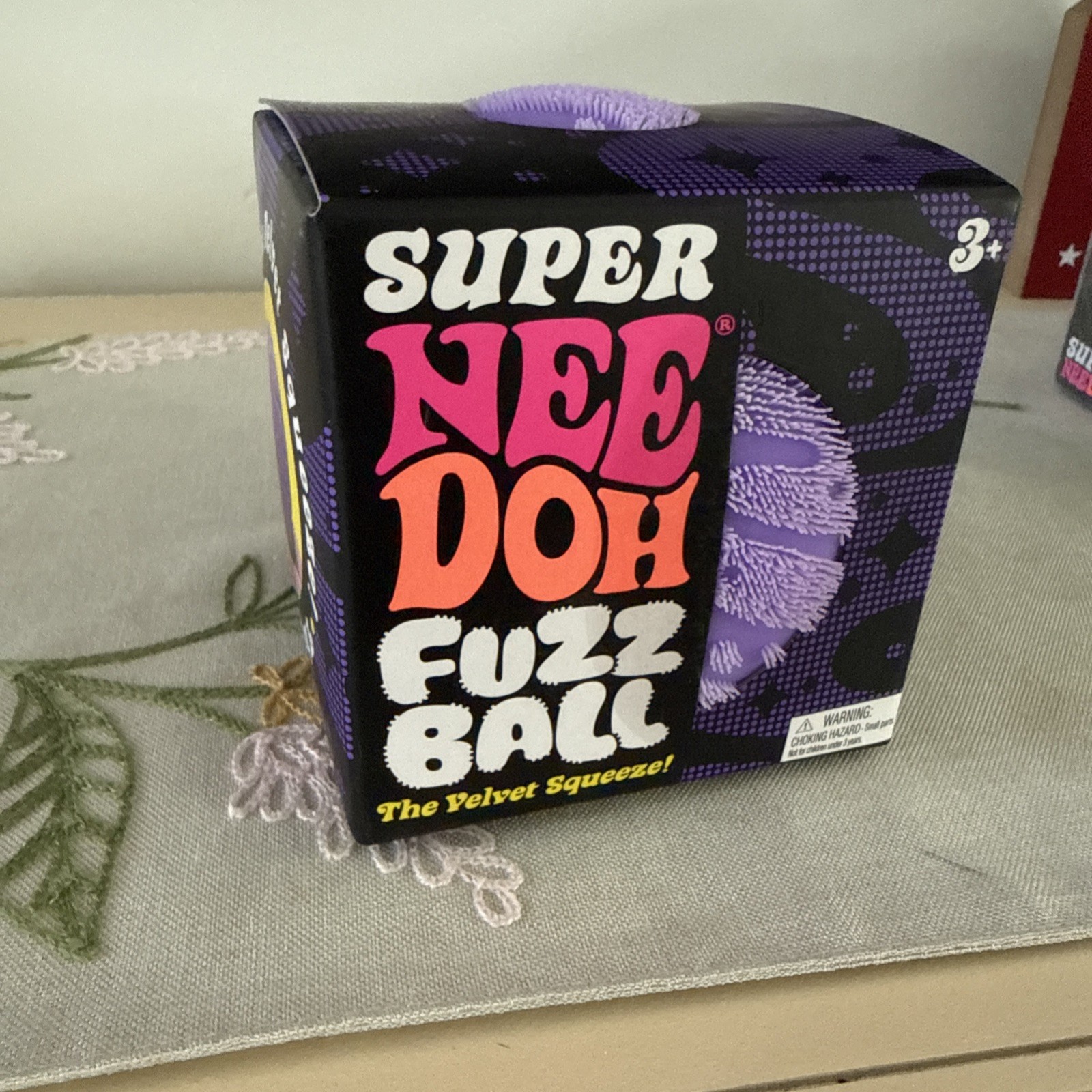 Schylling Nee Doh SUPER FuzzBall The Velvet Squeeze Purple Sensory Toy AUTHENTIC
