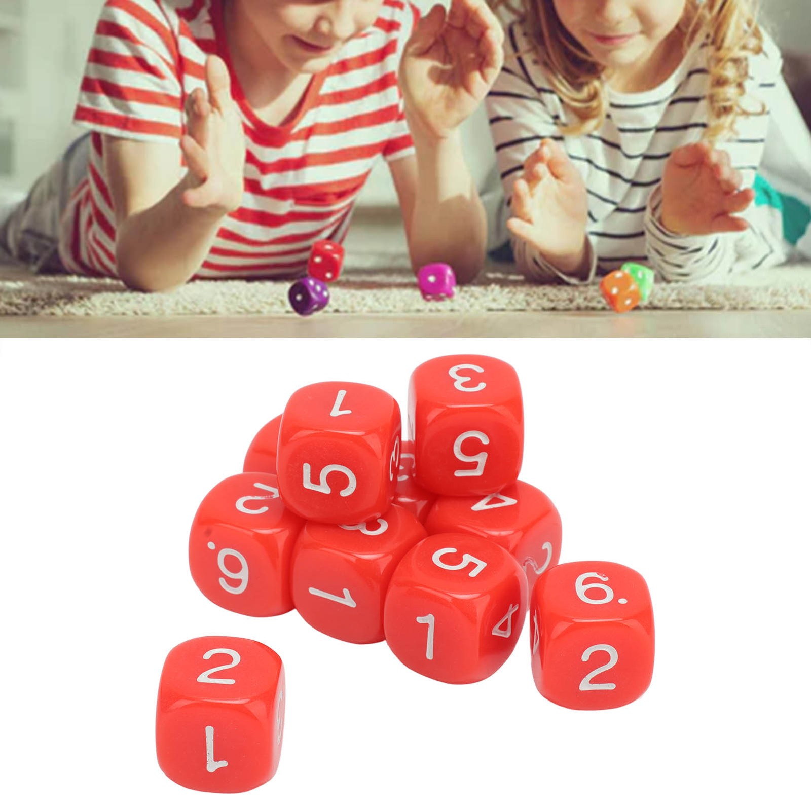20PCS 6 Sided Board Game Dice Durable Learning Aid For Teaching