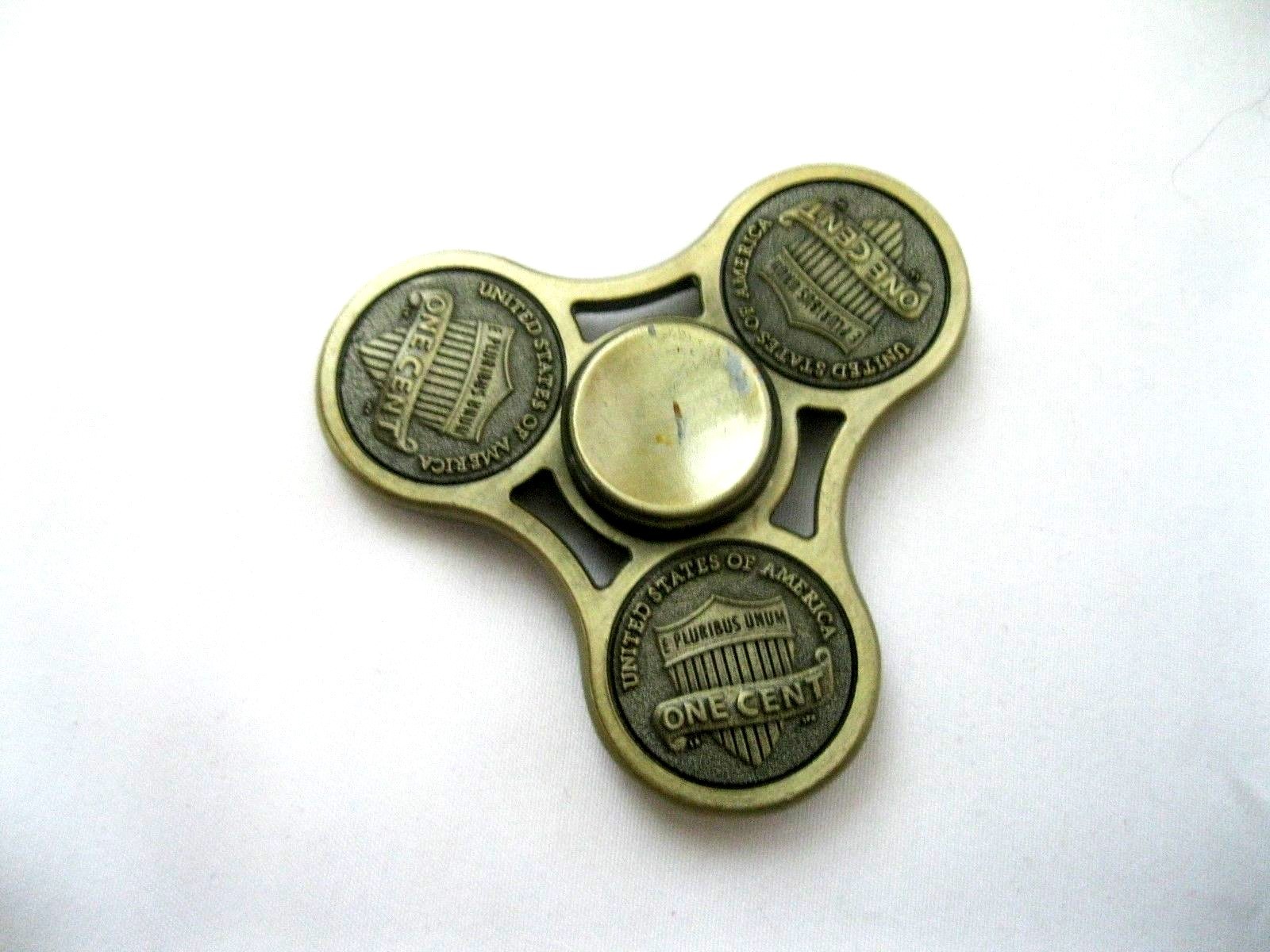 Bronze Color One Cent Tri Hand Finger Spinner Fidget EDC Desk Toy Gyro-New!