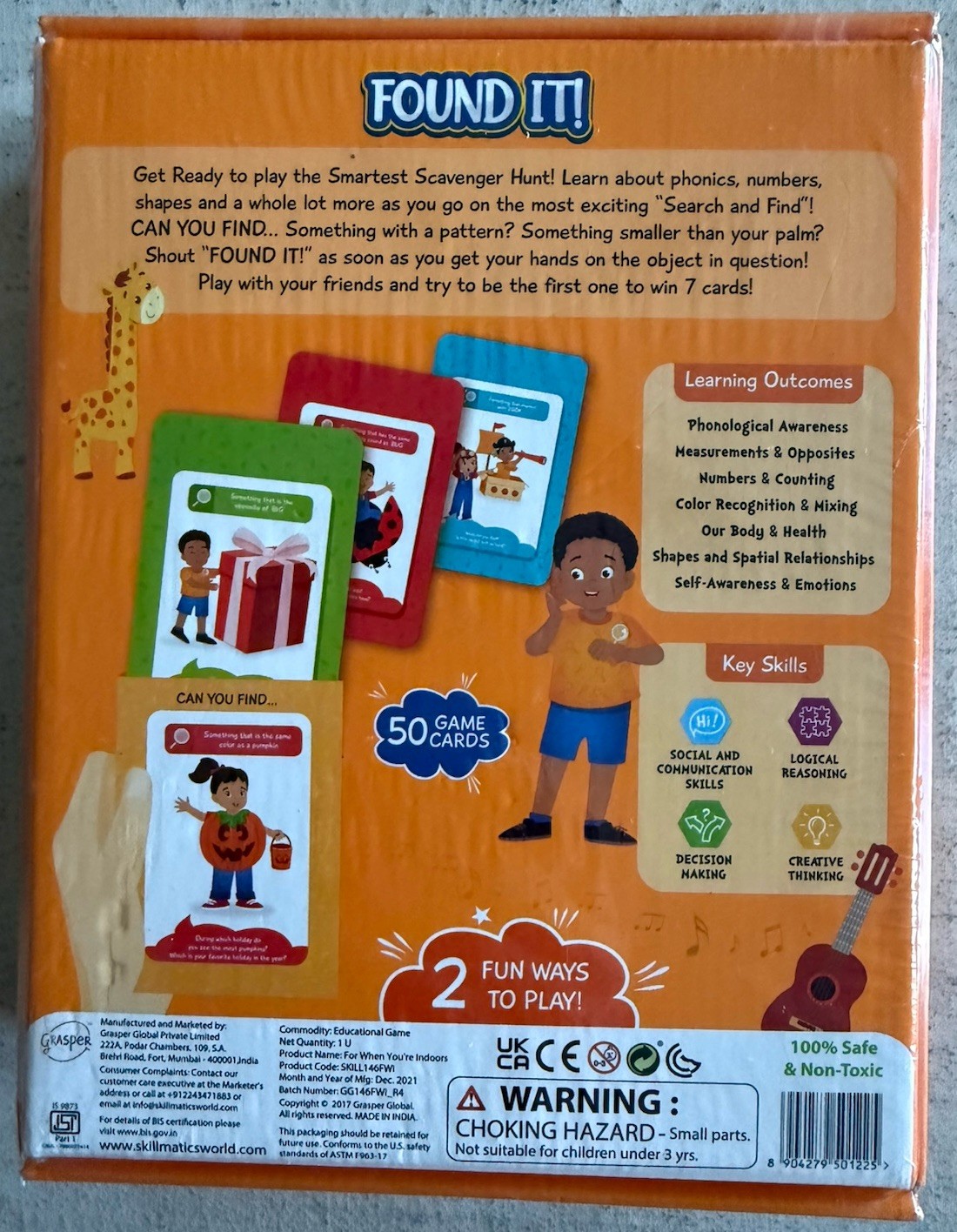 Skillmatics FOUND IT Indoors Scavenger Hunt Card Game Educational NEW Sealed