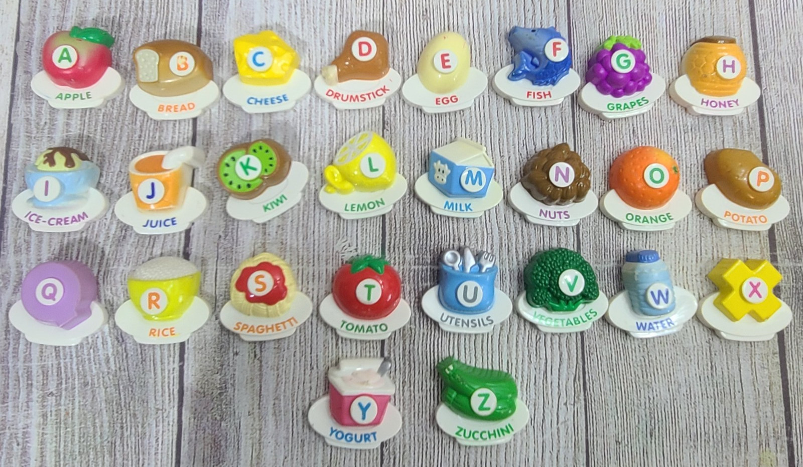 VTech ABC Food Fun Fridge Magnets Complete Replacement Set of 26 Phonics