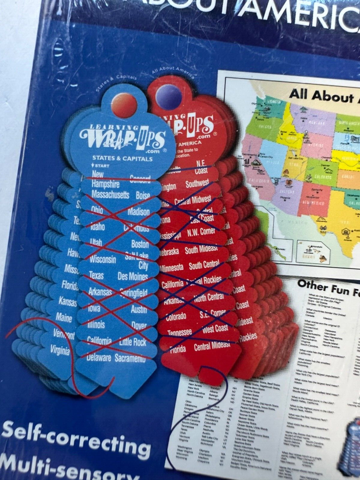 NEW Usborne Learning Wrap-Ups All About America and States & Capitals Plus Map