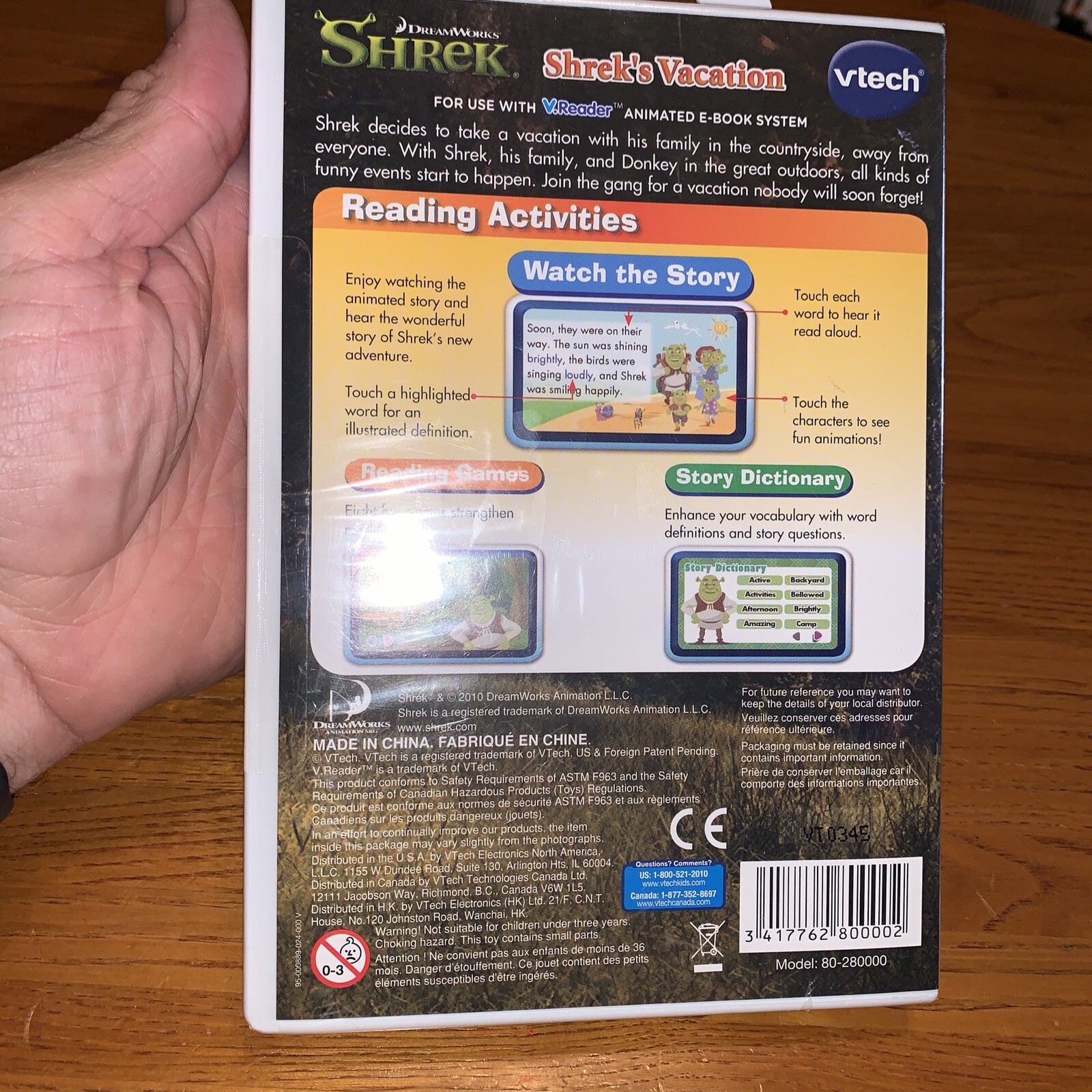 vtech vreader shreks vacation game dreamworks shrek e-reading system 5-7 years