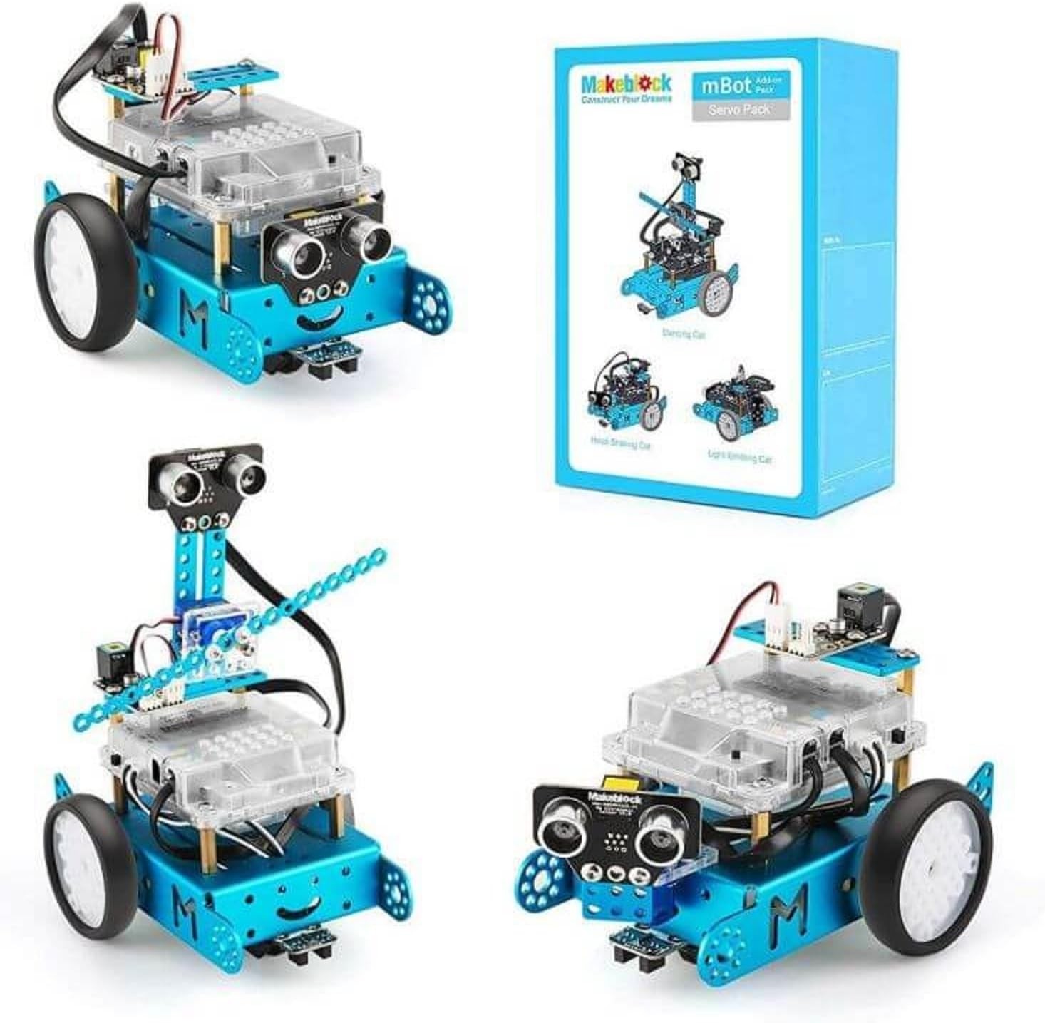 Servo Pack Robot Add-On Pack Designed for Mbot, 3-In-1 Robot Add-On Pack, 3+ Sha