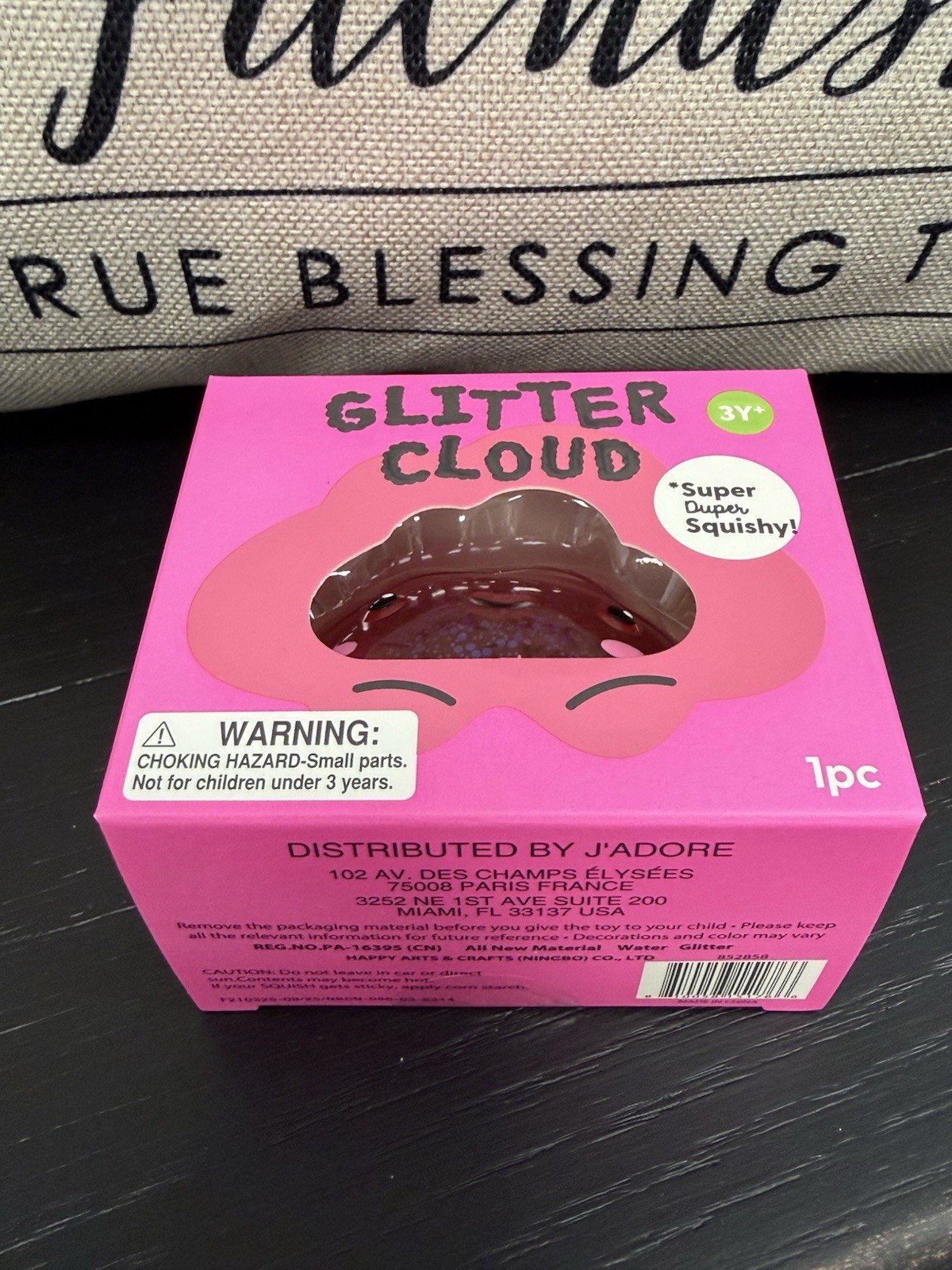 NEW J’Adore Glitter Cloud Super Duper Squishy Tactile Squeeze Toy PINK