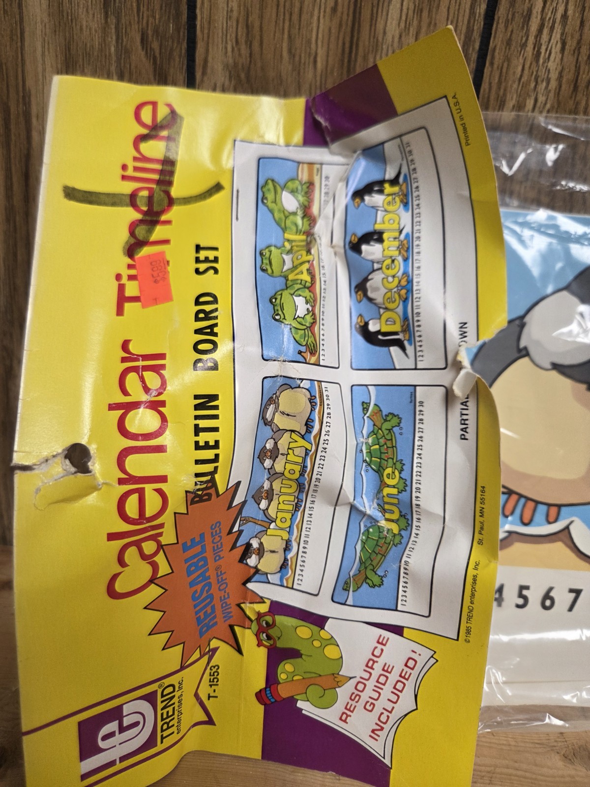 Vintage 1985 Trend Enterprises Calendar Timeline Bulletin Board Set