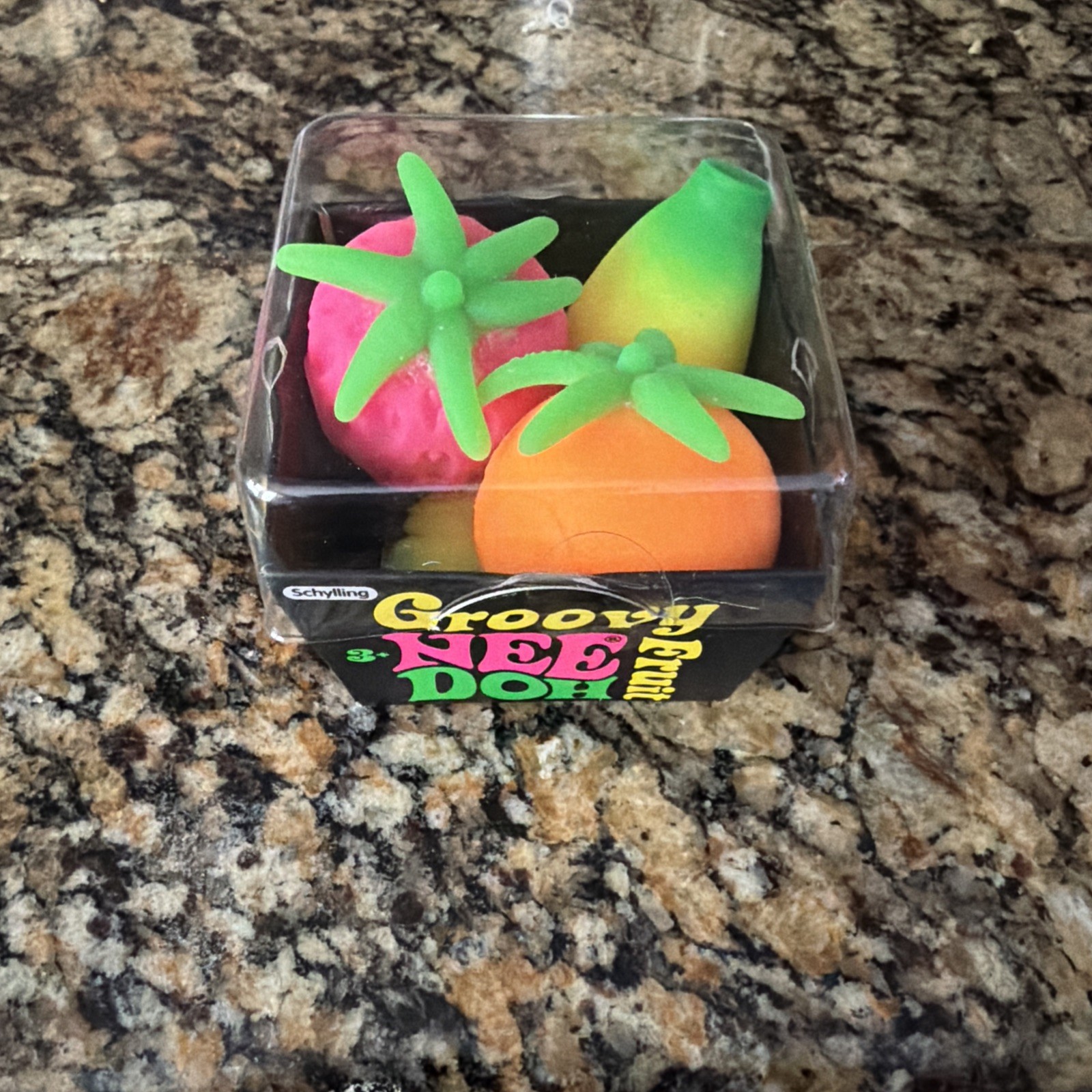 Schylling Groovy NeeDoh Fruit Squeeze Toy Set Boss Banana Strawberry Orange 3+