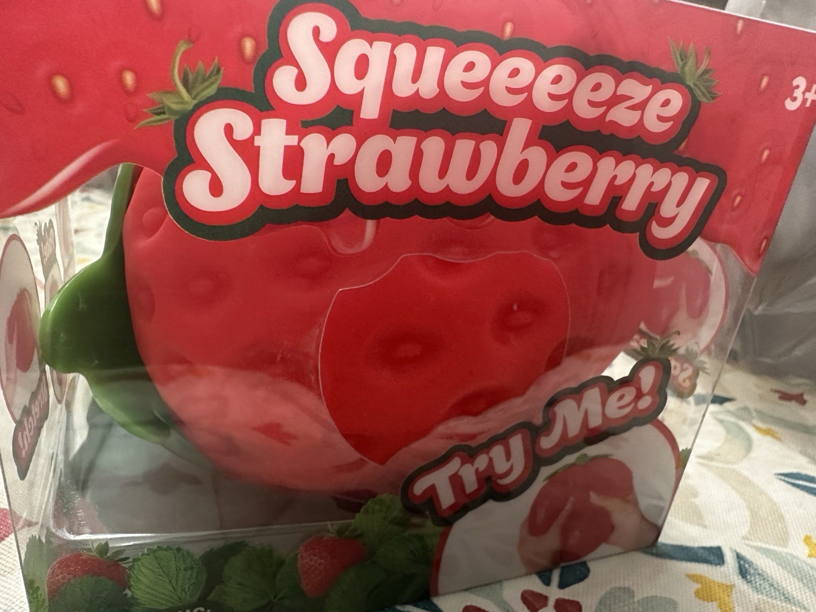 Sunny Days Entertainment Strawberry Stress Squish Squeeze Toy Red Green 470551