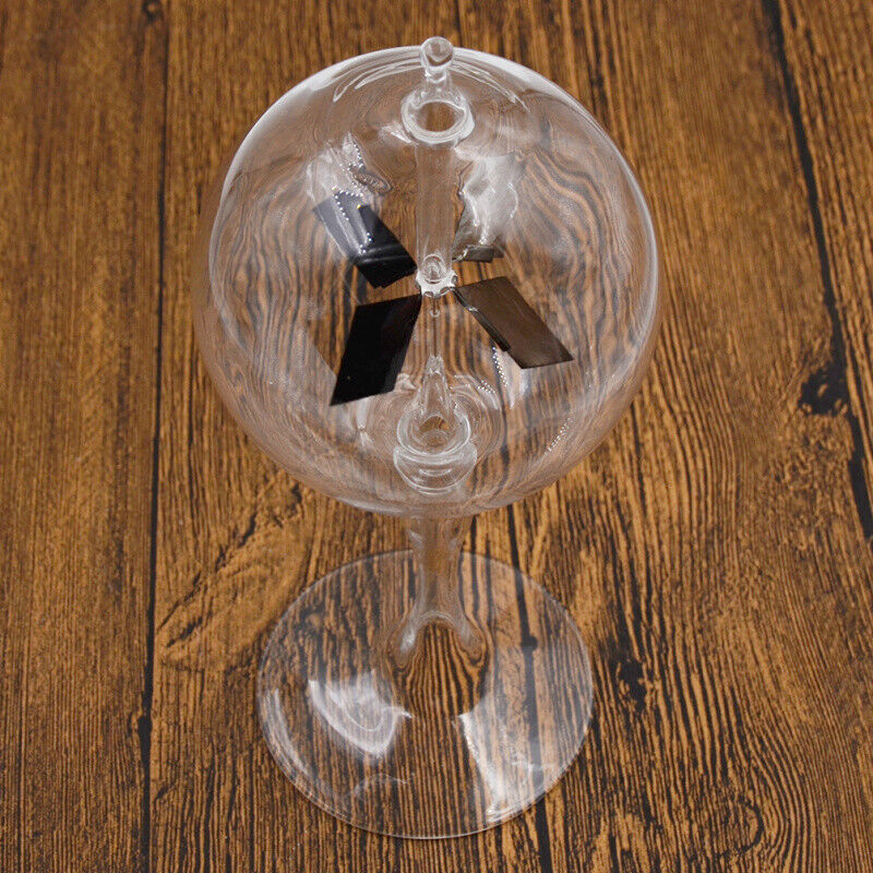 Clear Glass Light Mill Crookes Radiometer Solar Power for Home Office Ornaments