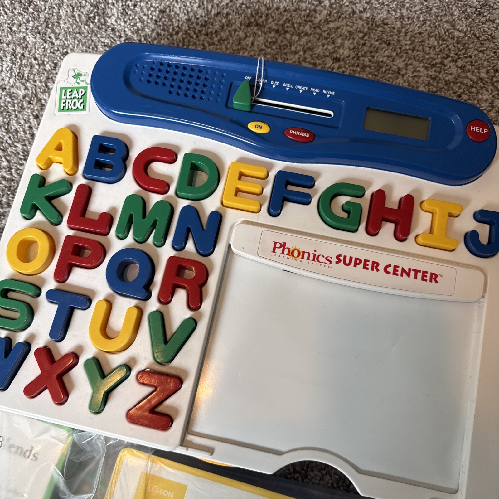 Vintage 1998 Leap Frog Phonics Desk Learning System Letters & lesson Cards