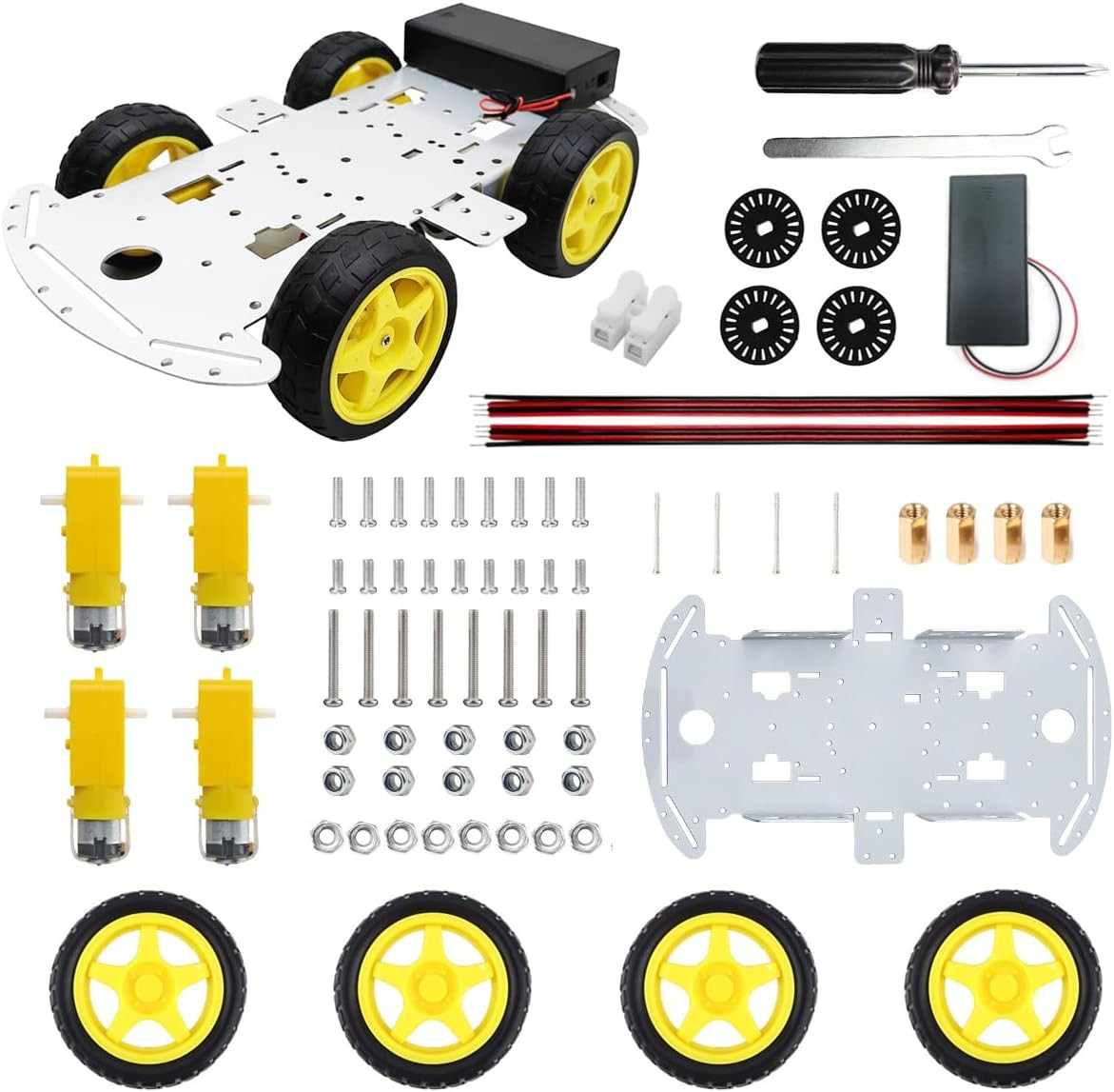 DIY Robot Smart Car Metal Chassis Kit 4WD Car Arduino Programming Kit with TT