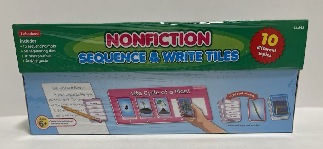 Lakeshore Sequence and Write Story Tiles Nonfiction (LL843) NEW SEALED